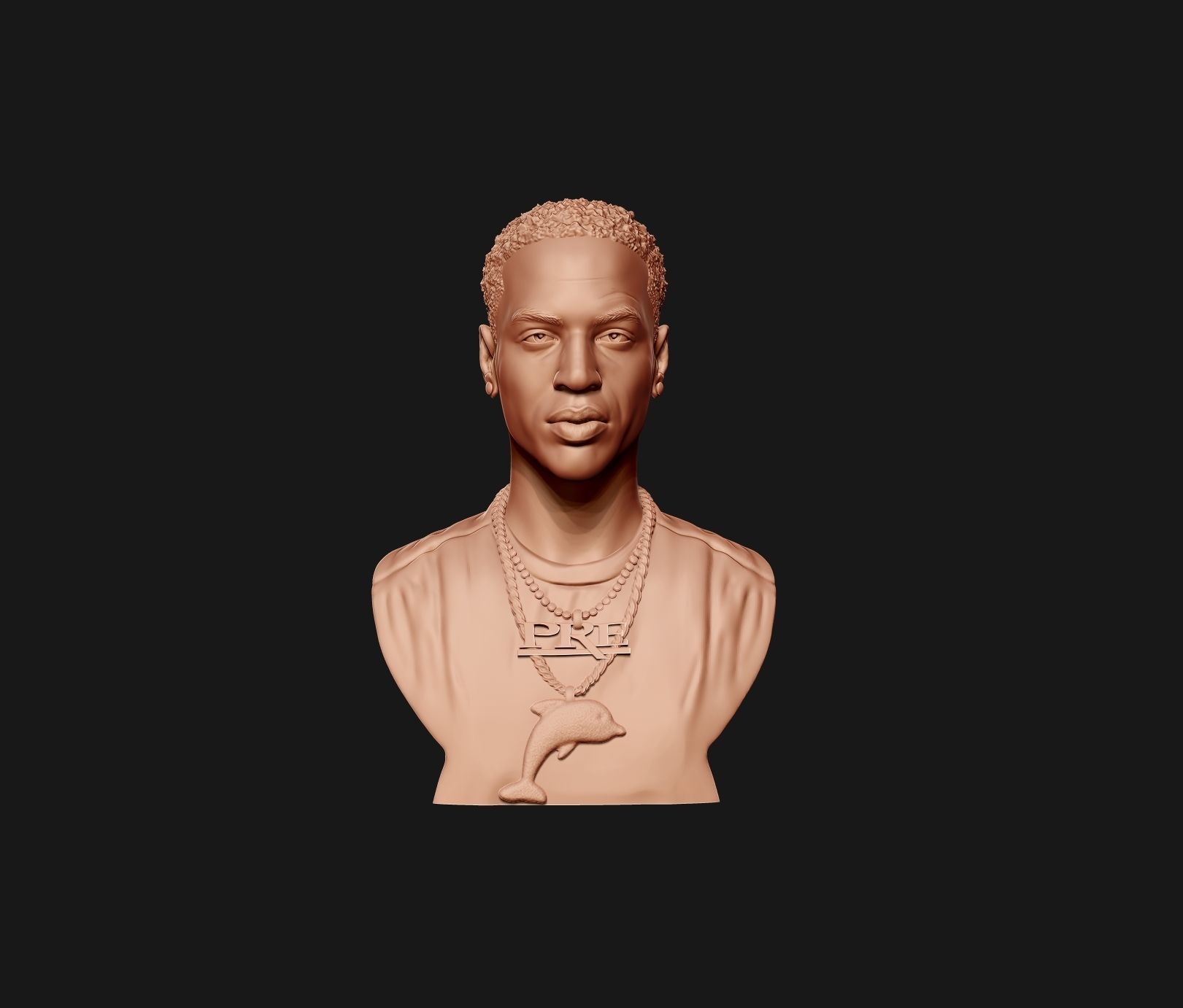 Young Dolph Bust 3D print model_14