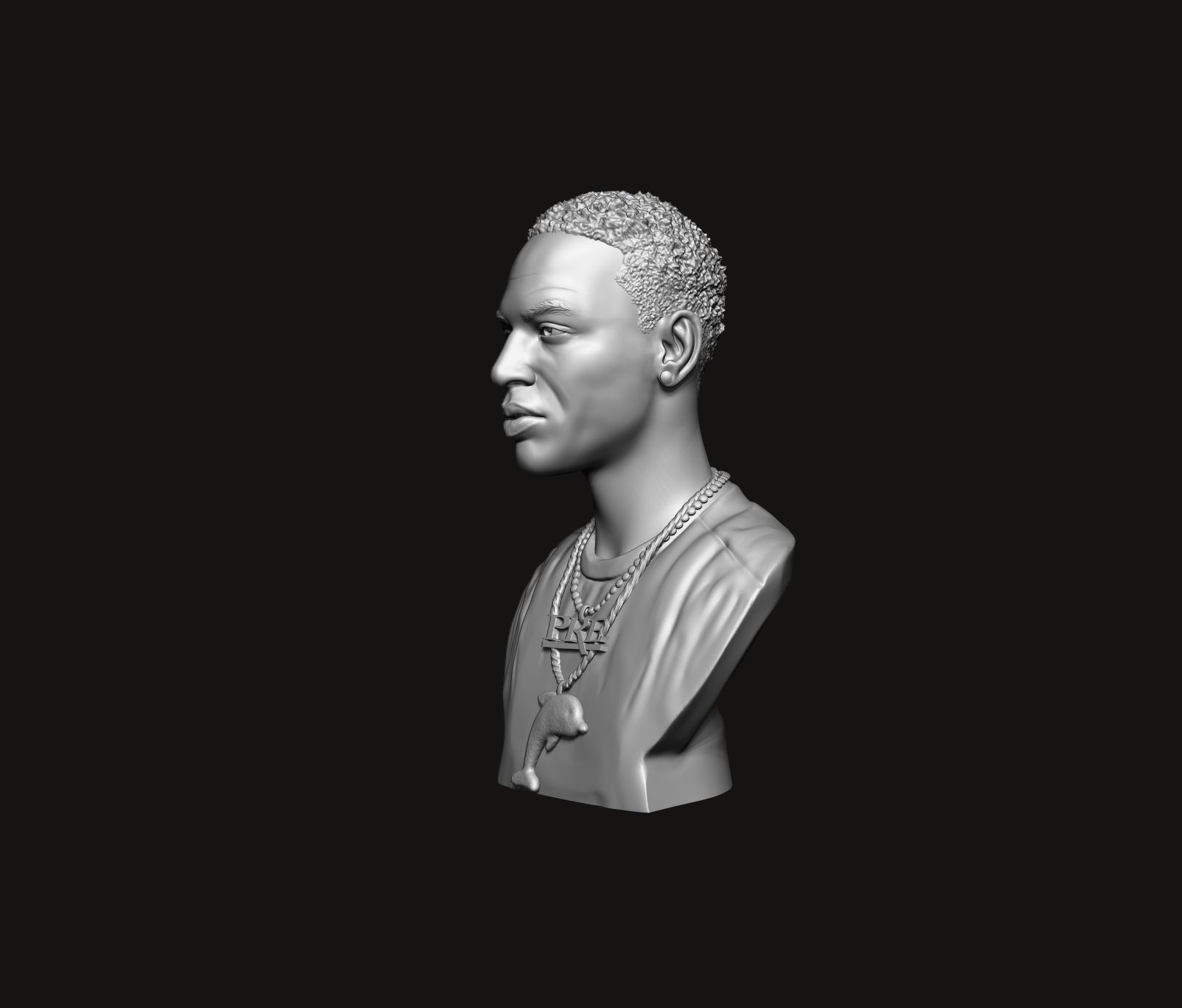 Young Dolph Bust 3D print model_4