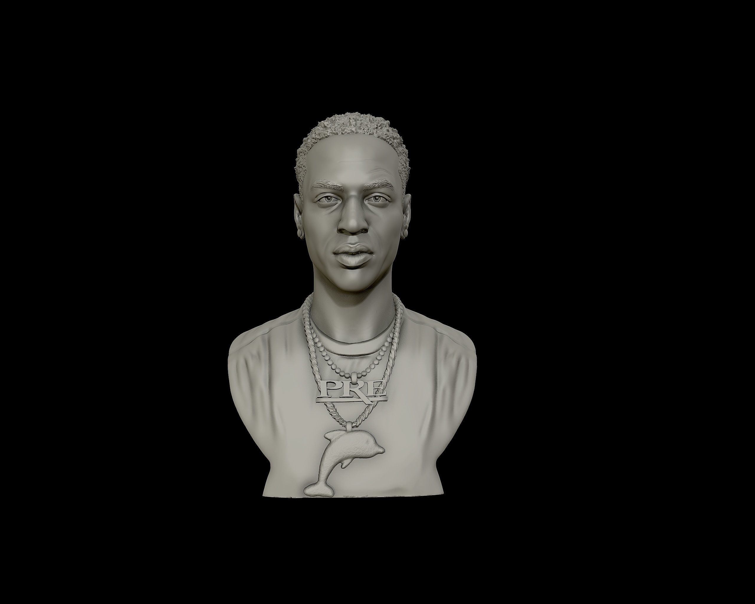 Young Dolph Bust 3D print model_17