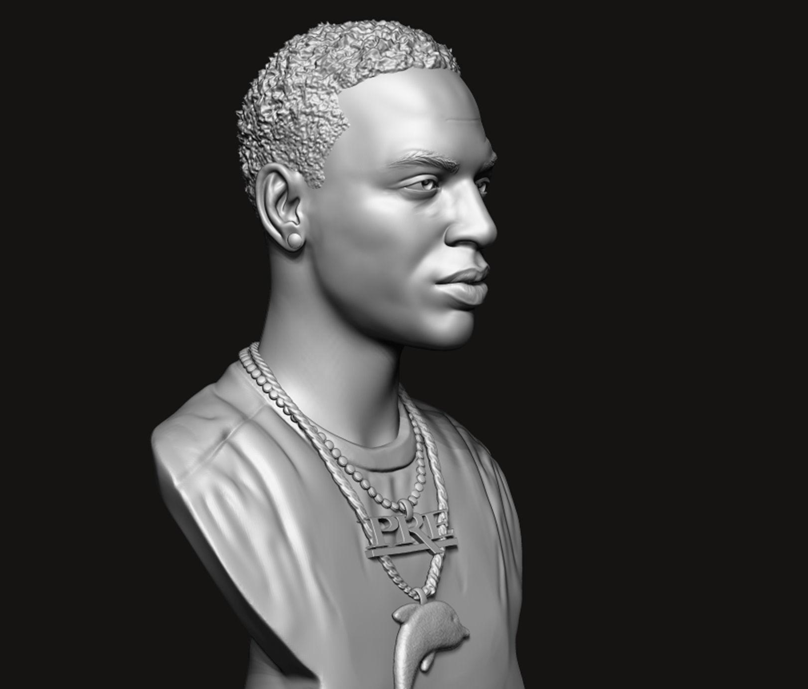 Young Dolph Bust 3D print model_5