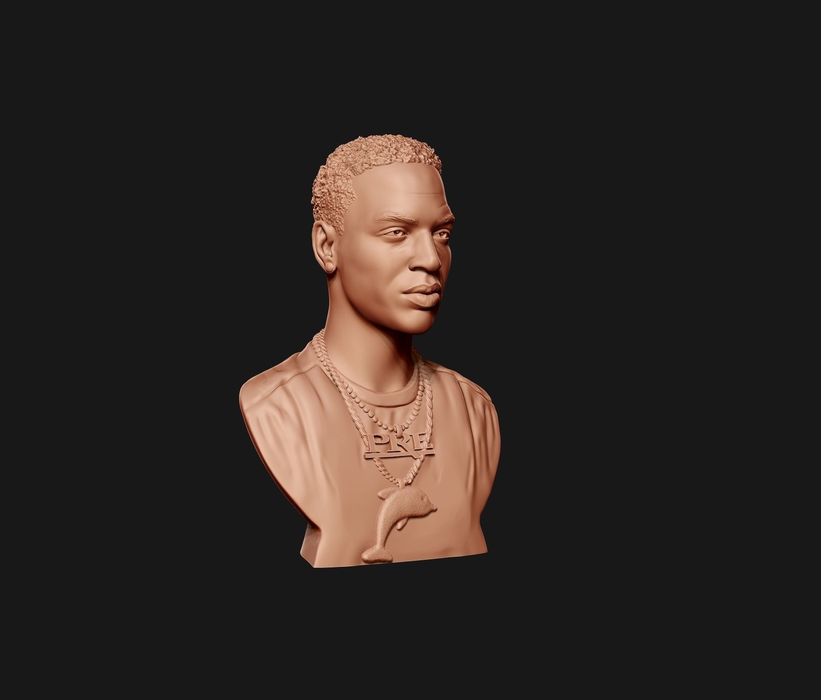 Young Dolph Bust 3D print model_13