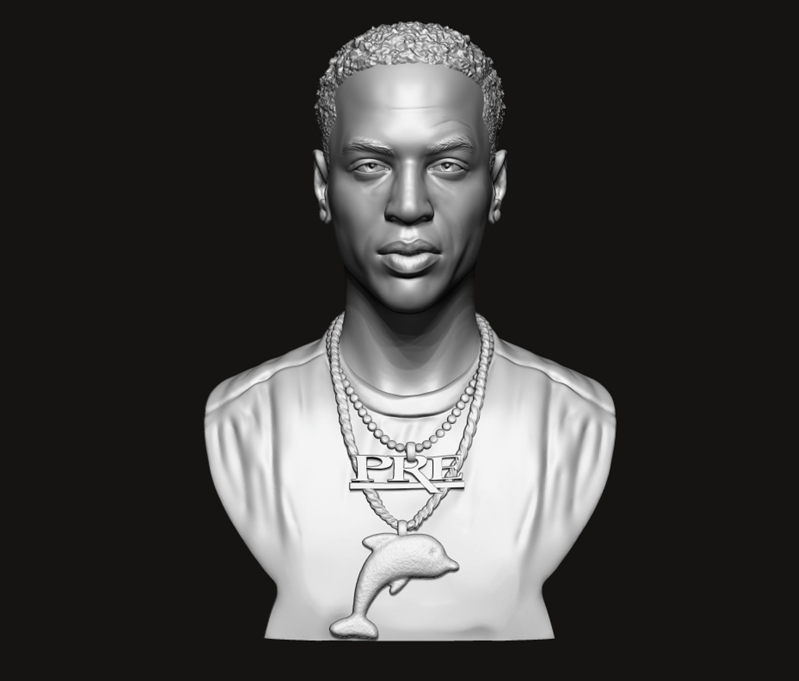 Young Dolph Bust 3D print model_2