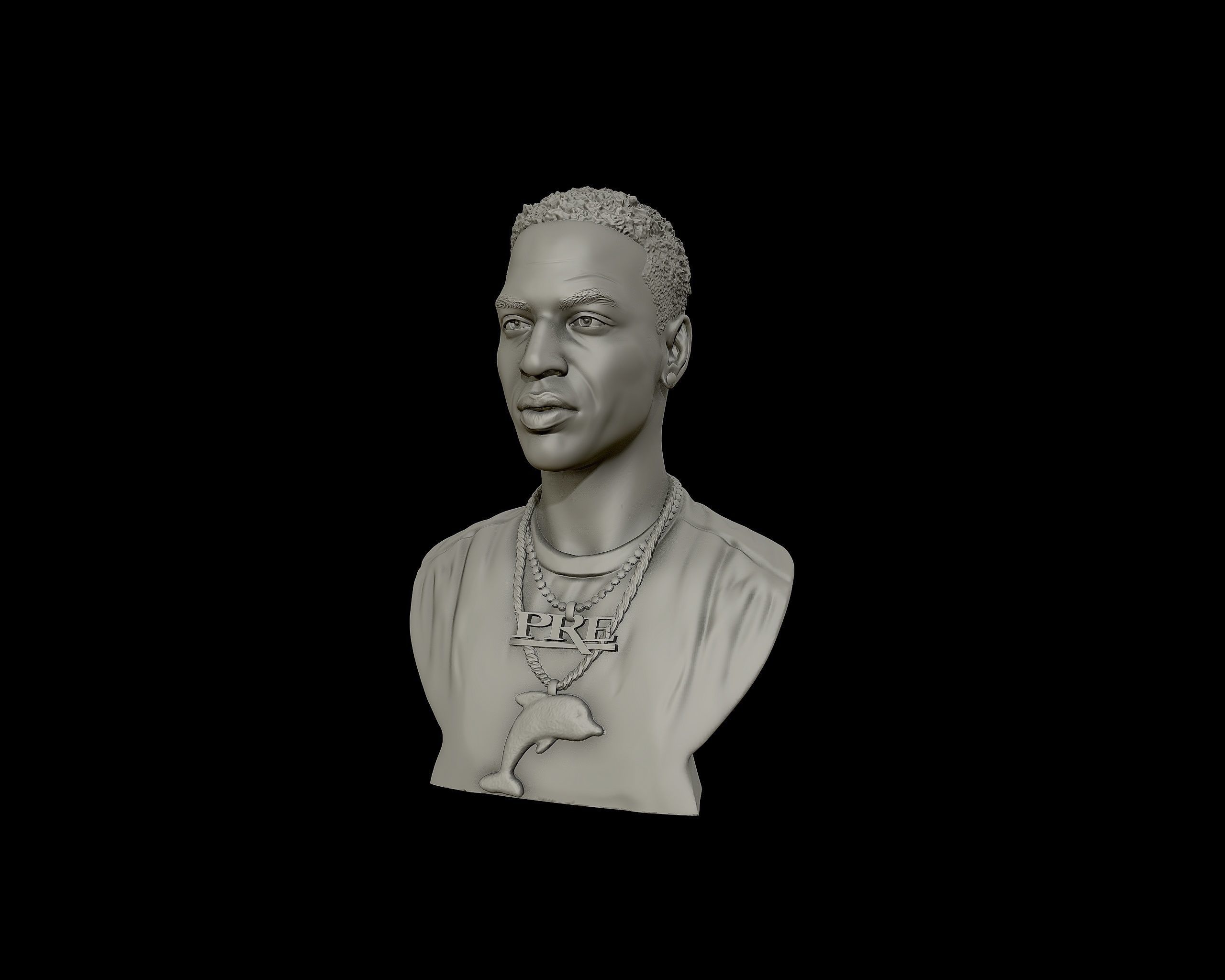 Young Dolph Bust 3D print model_18