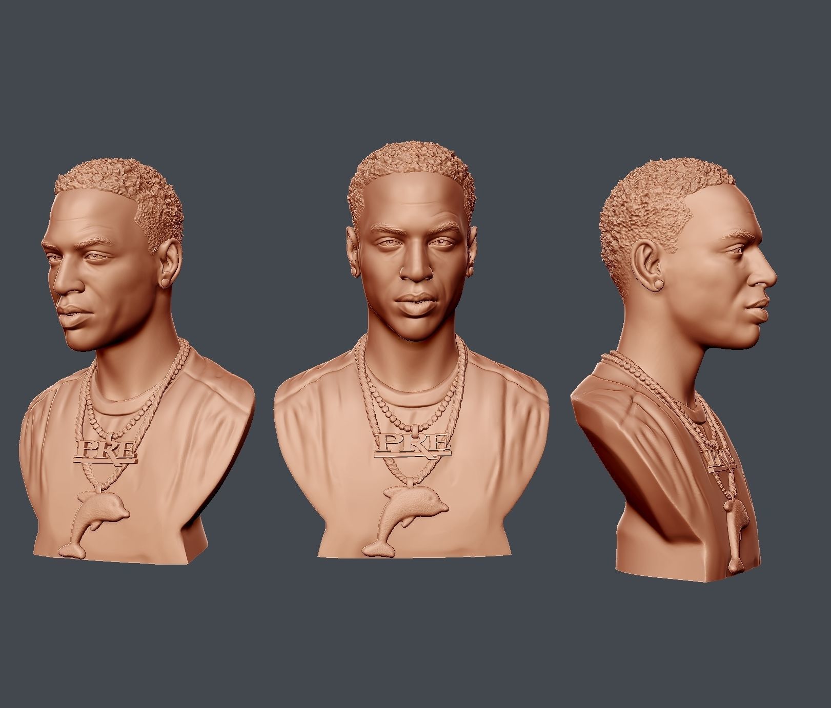 Young Dolph Bust 3D print model_6