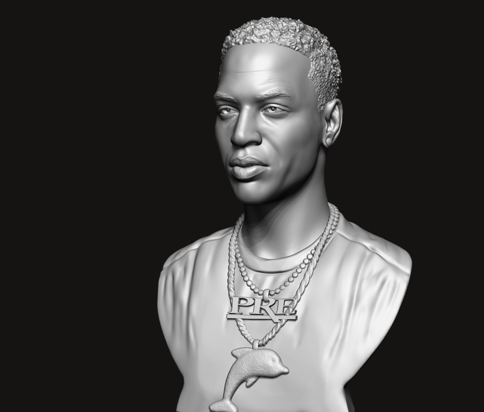 Young Dolph Bust 3D print model_3