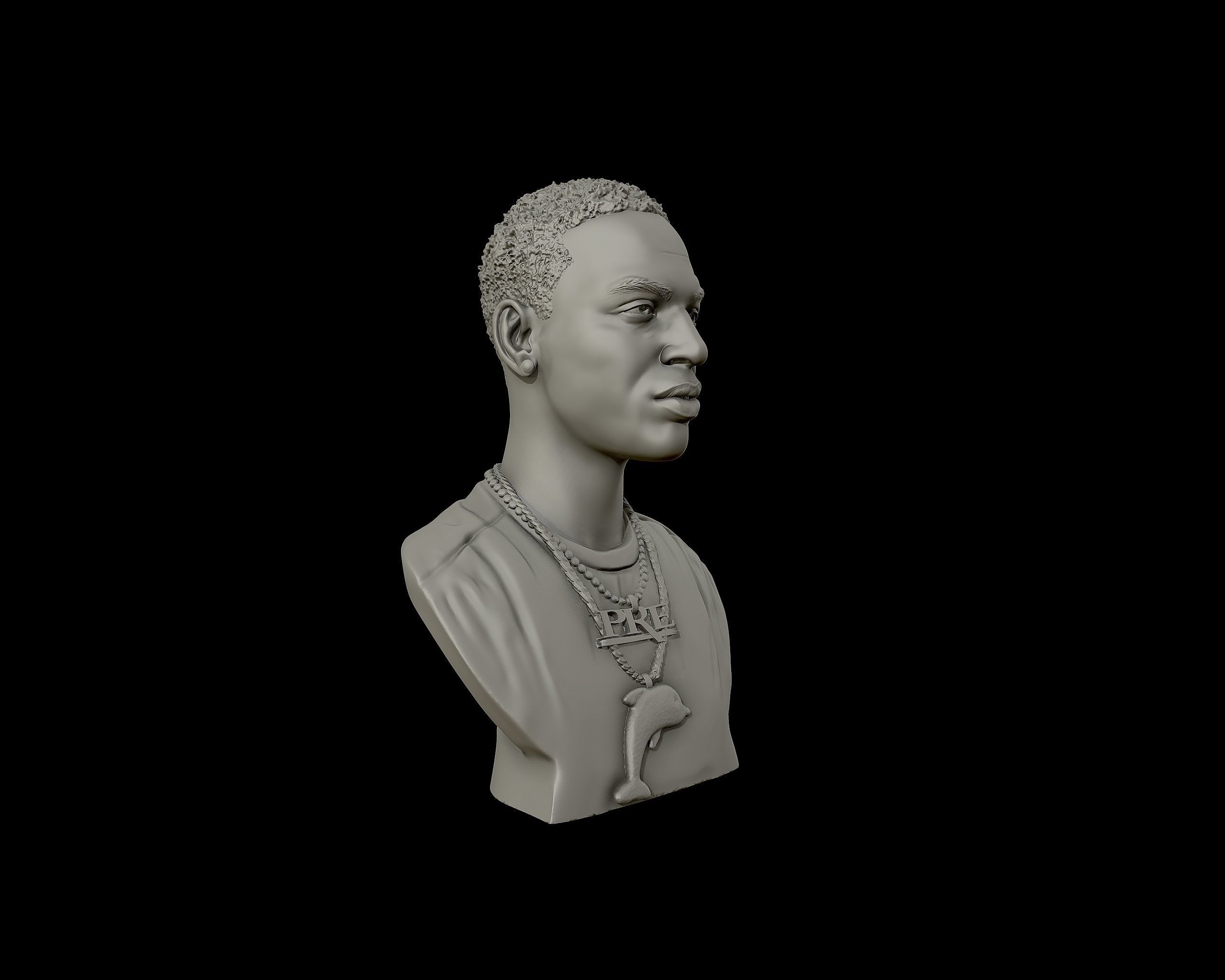 Young Dolph Bust 3D print model_24
