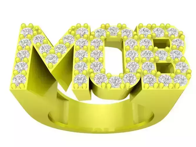 MOB letter diamond ring 4346