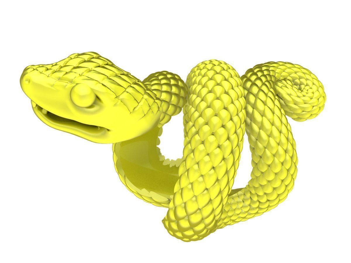 big snake 24k ring  3D print model_8