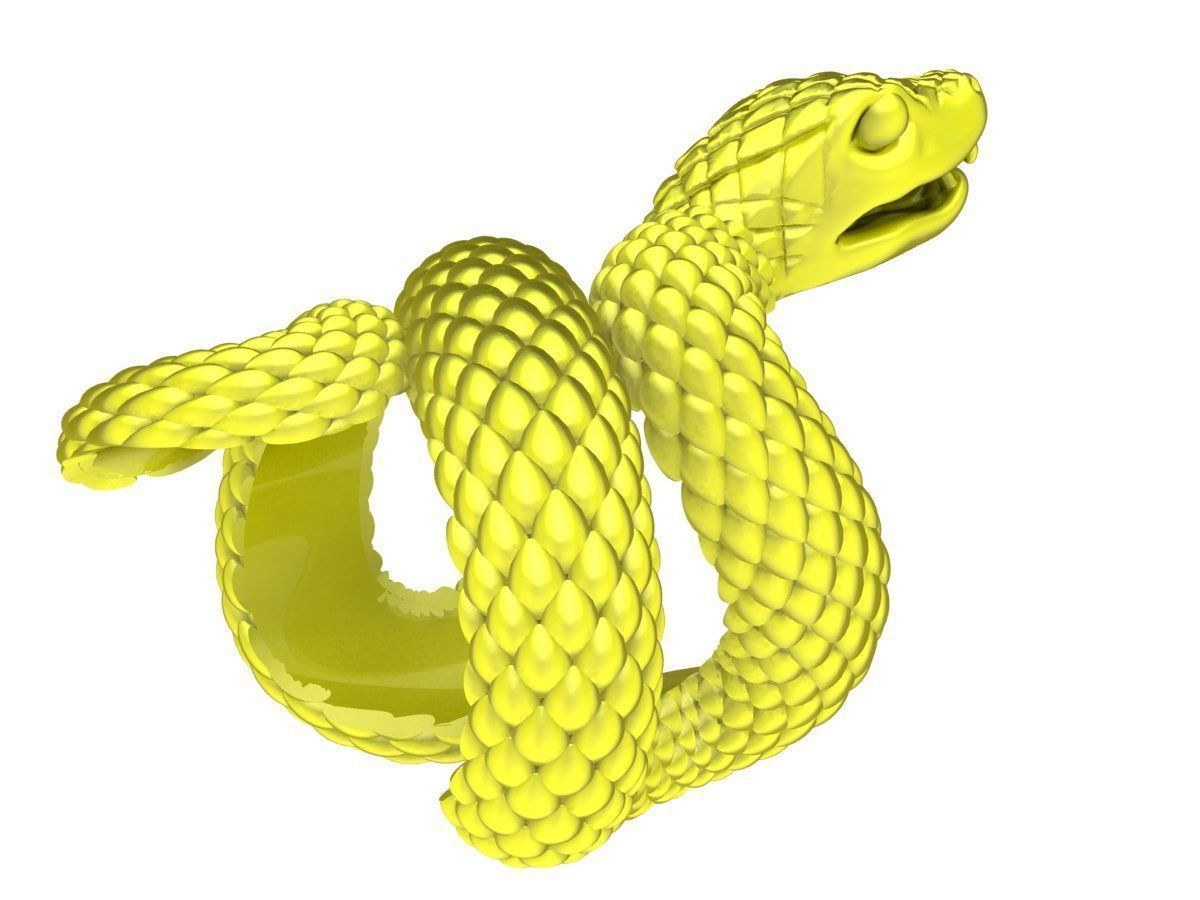 big snake 24k ring  3D print model_2