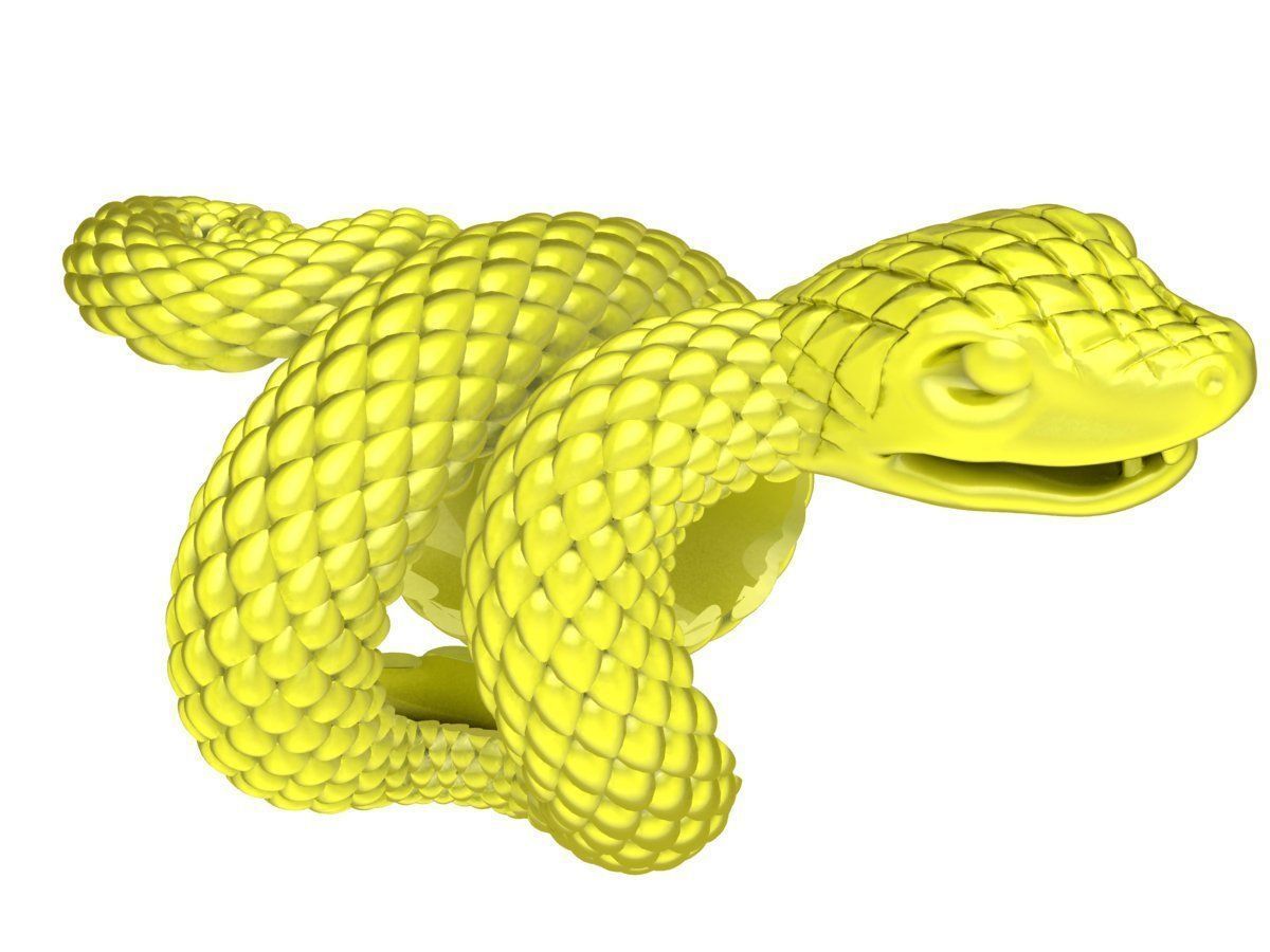 big snake 24k ring  3D print model_1