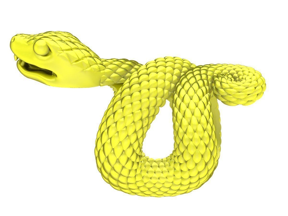 big snake 24k ring  3D print model_7