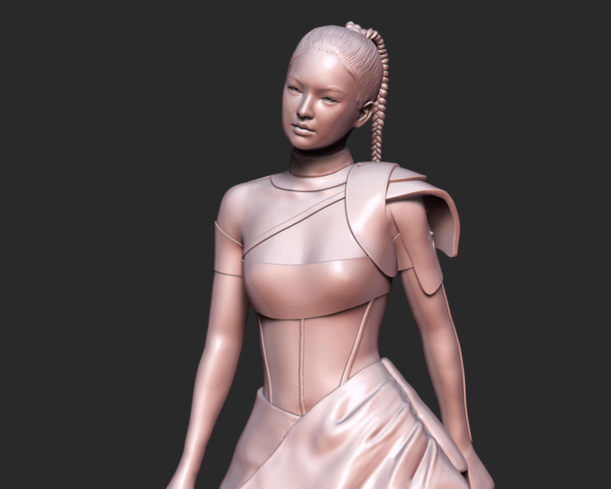 Jennie Kim Portrait Sculpture 3D print model_8