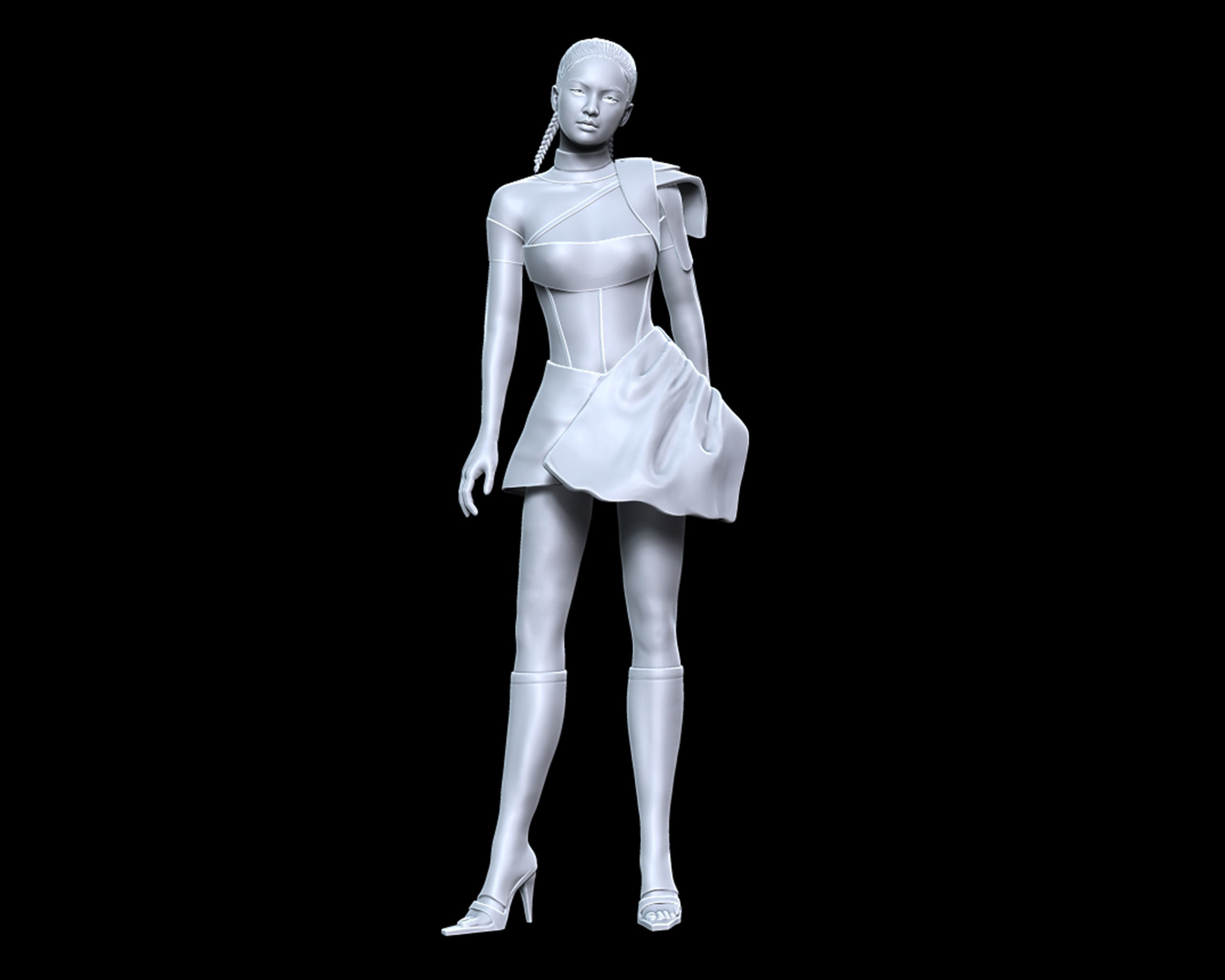 Jennie Kim Portrait Sculpture 3D print model_3