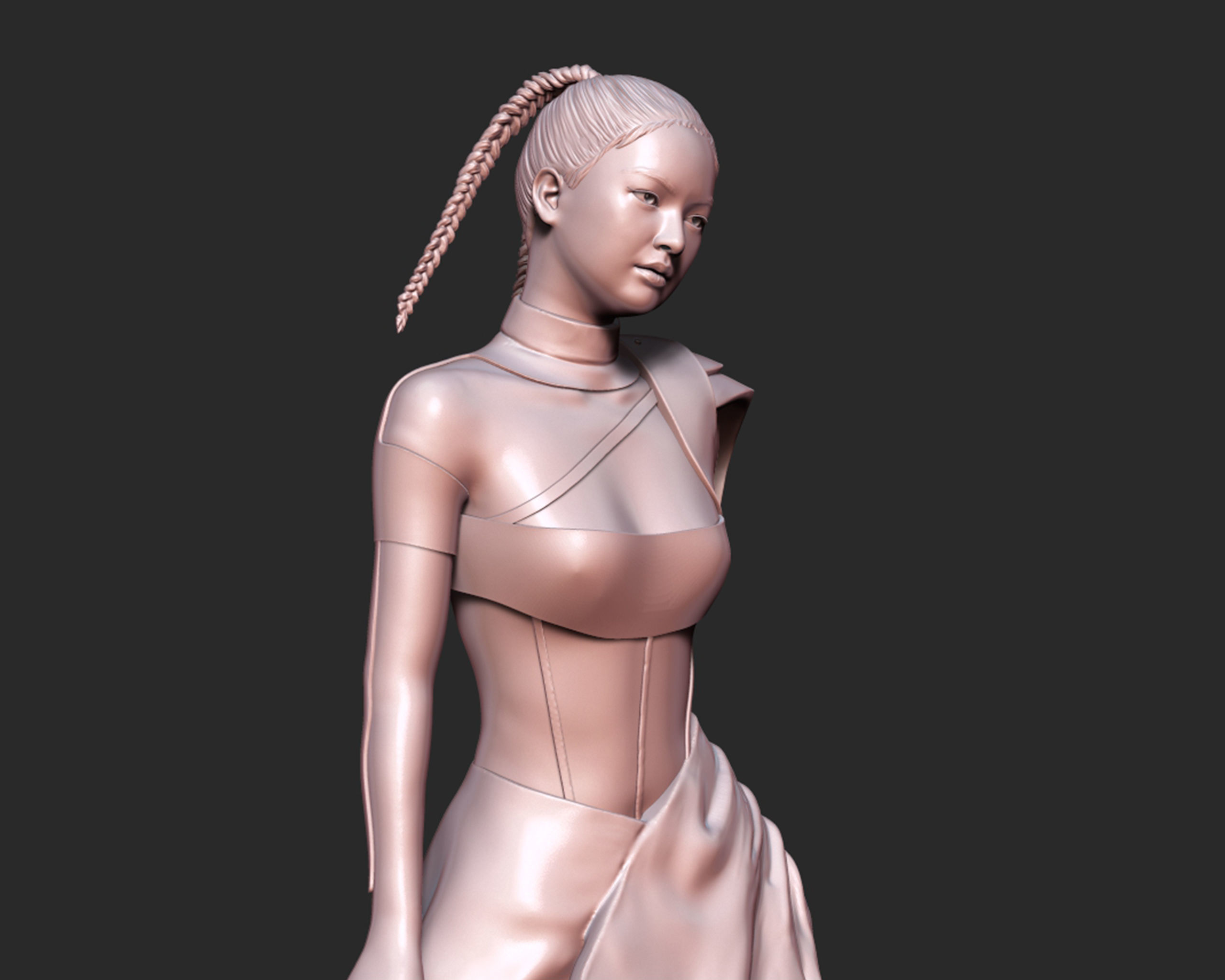 Jennie Kim Portrait Sculpture 3D print model_9