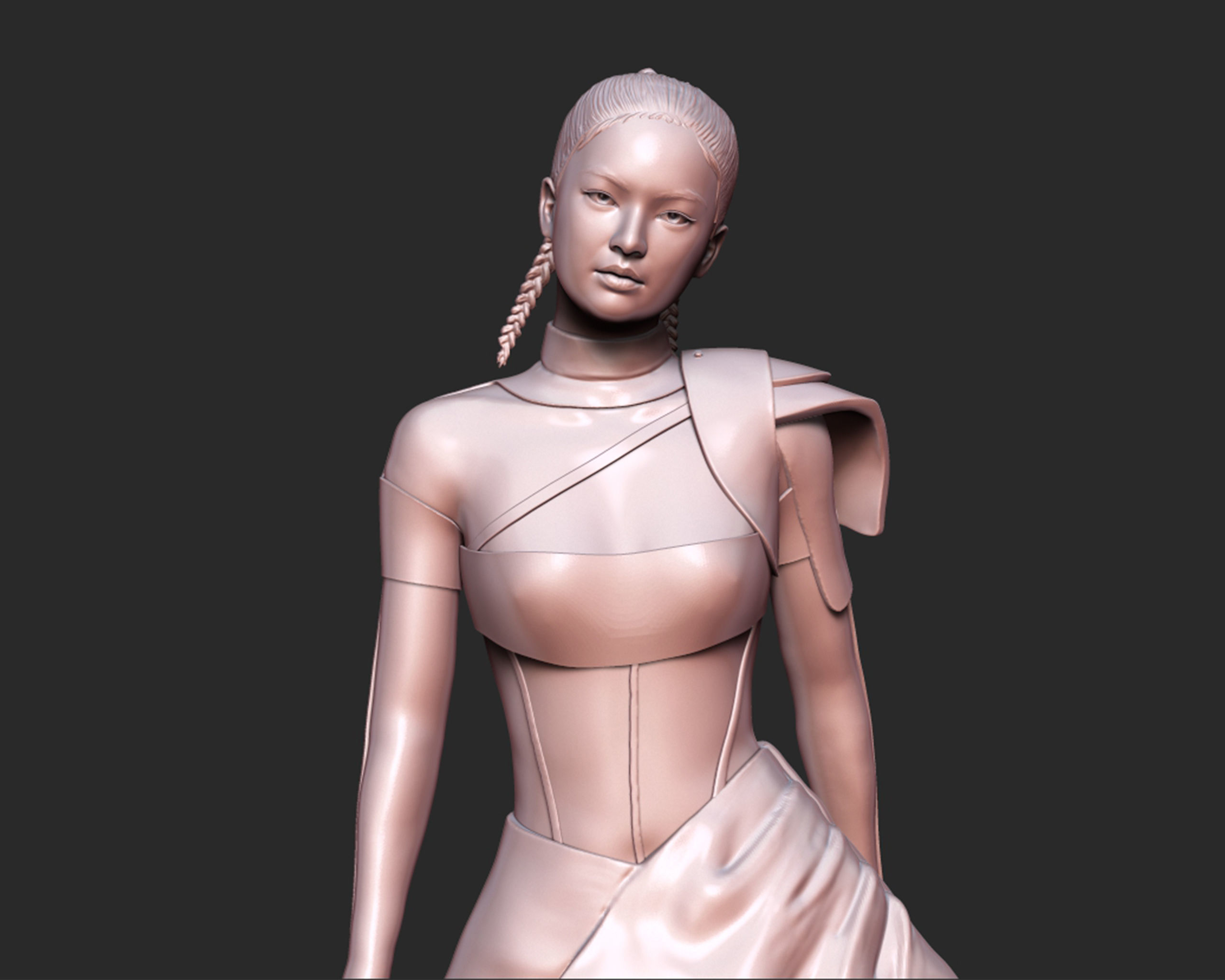 Jennie Kim Portrait Sculpture 3D print model_7