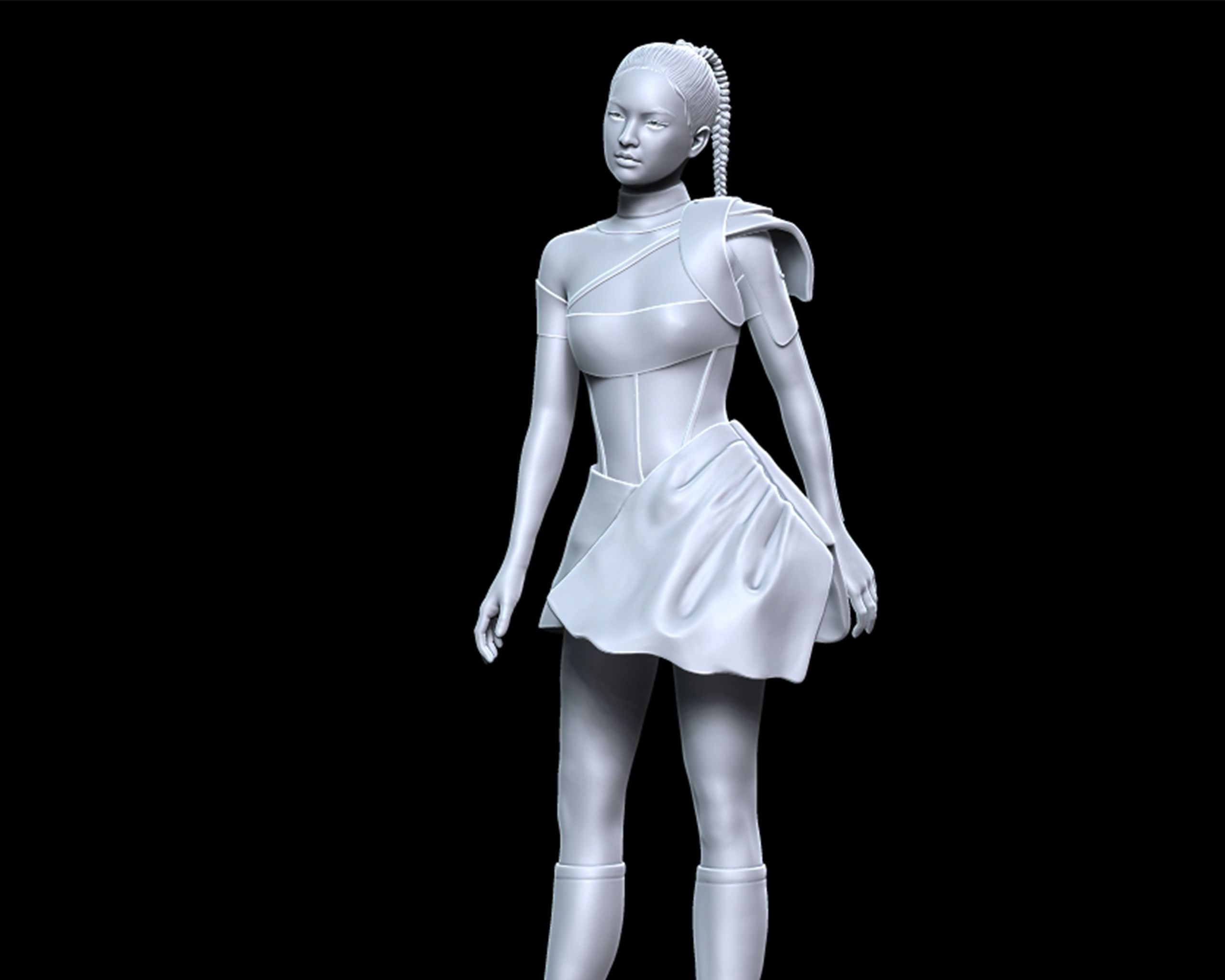 Jennie Kim Portrait Sculpture 3D print model_4