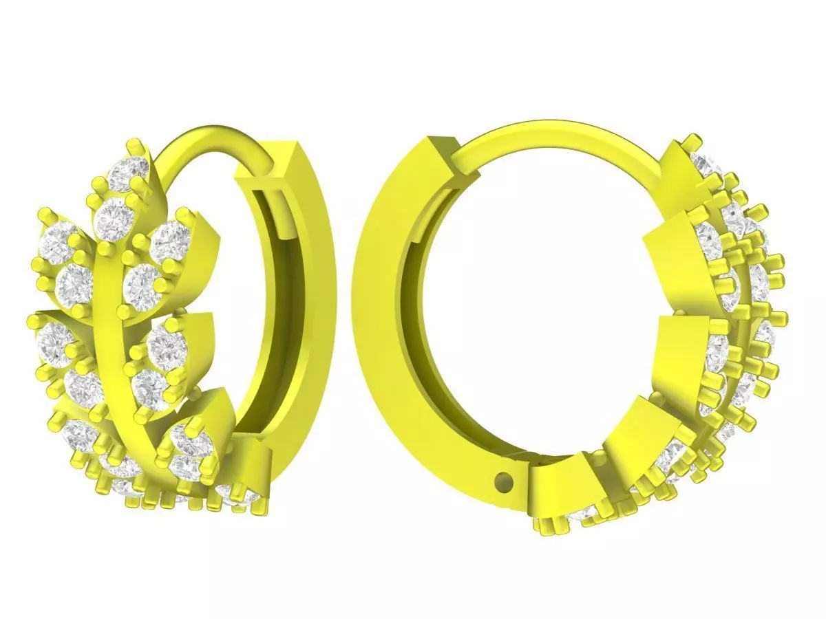Elegant Hoop Earrings 3D Model for Jewelry Design 4350 3D print model