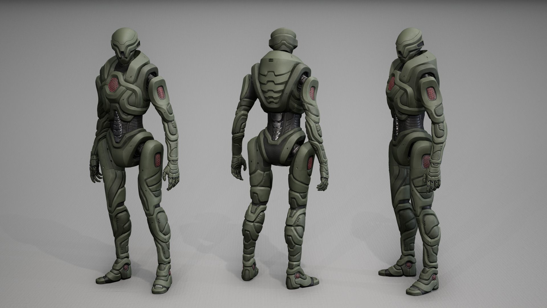 Robot 6 Low-poly 3D model_4