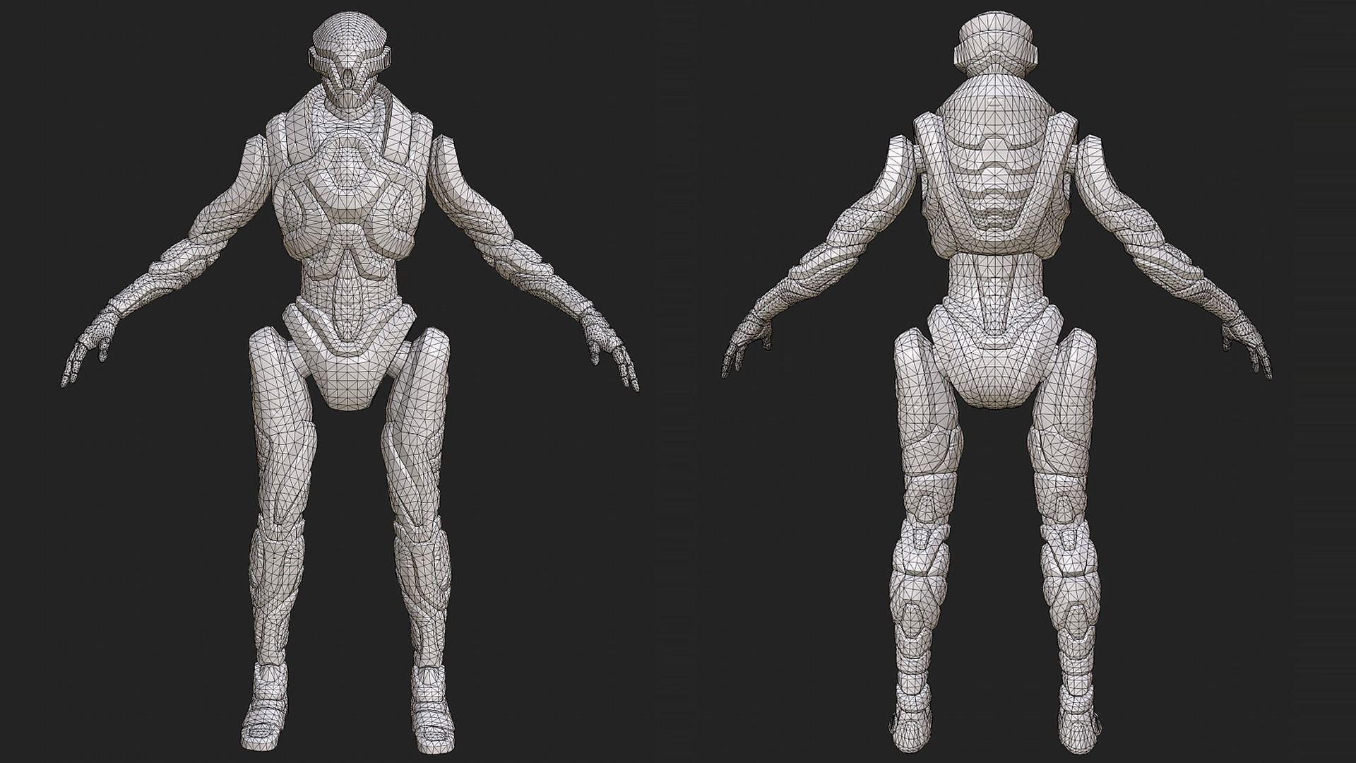 Robot 6 Low-poly 3D model_20