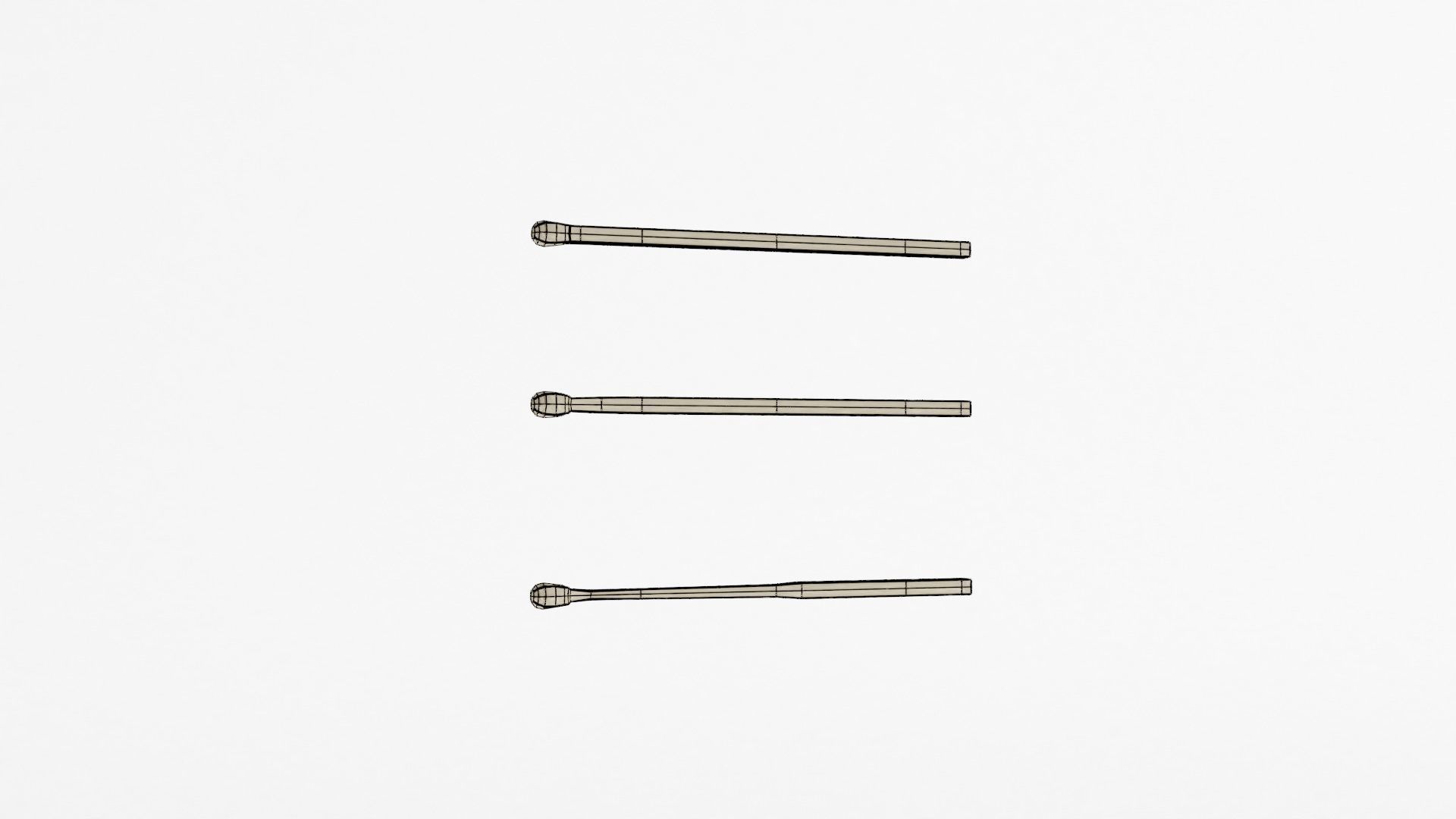 Matches - 3 Versions Low-poly 3D model_5
