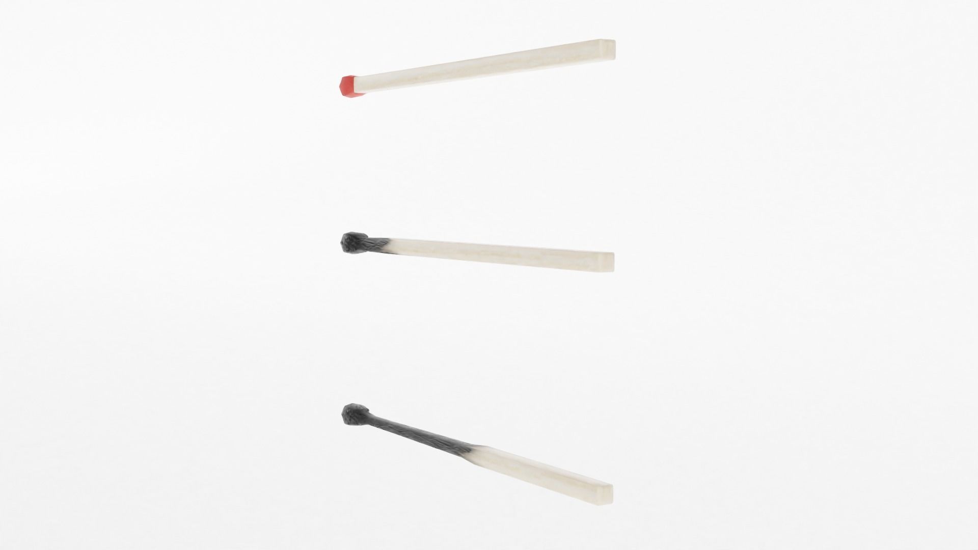 Matches - 3 Versions Low-poly 3D model_4