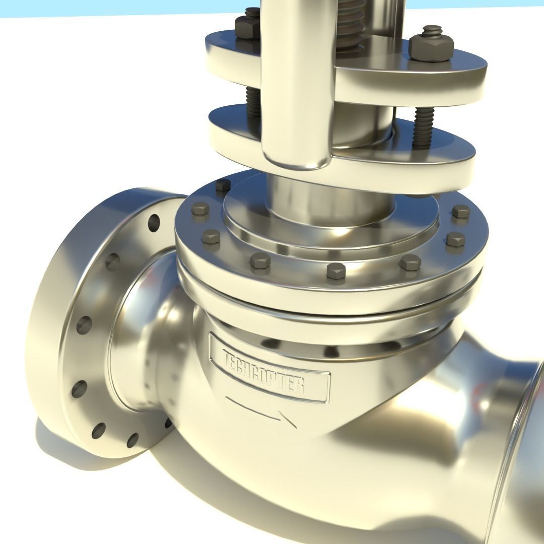 Realistic Globe Valve 3D model_5