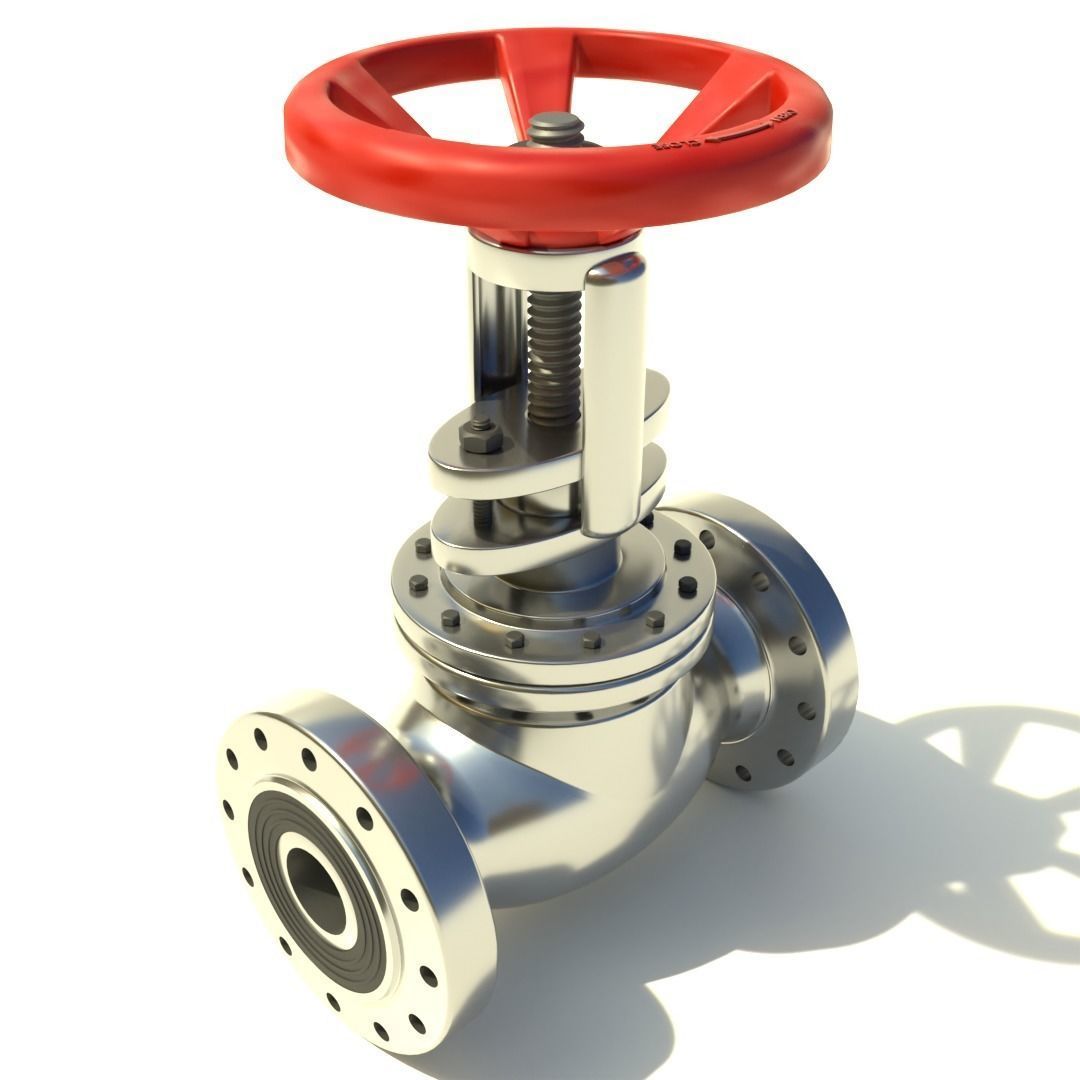 Realistic Globe Valve 3D model_4