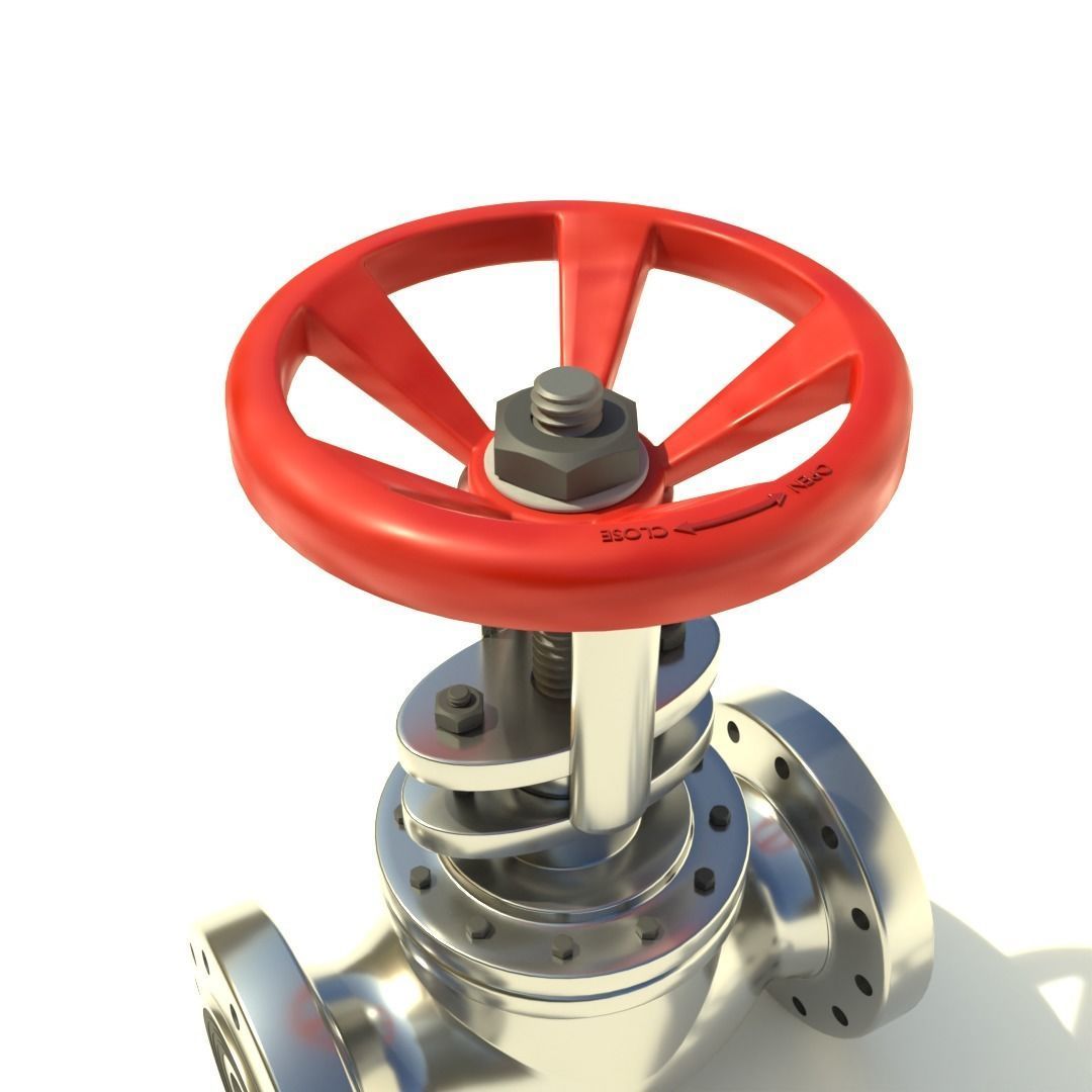 Realistic Globe Valve 3D model_1