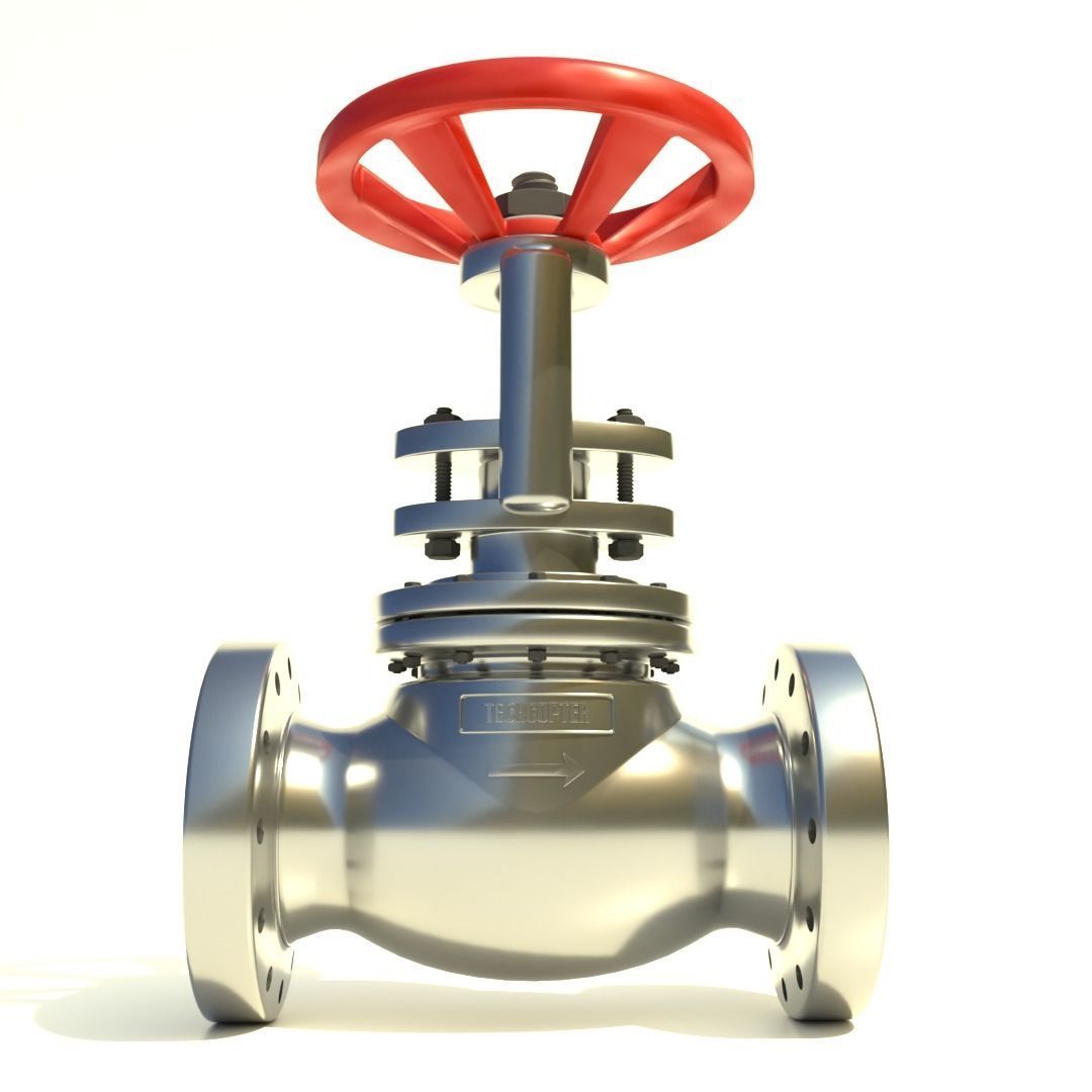 Realistic Globe Valve 3D model_2