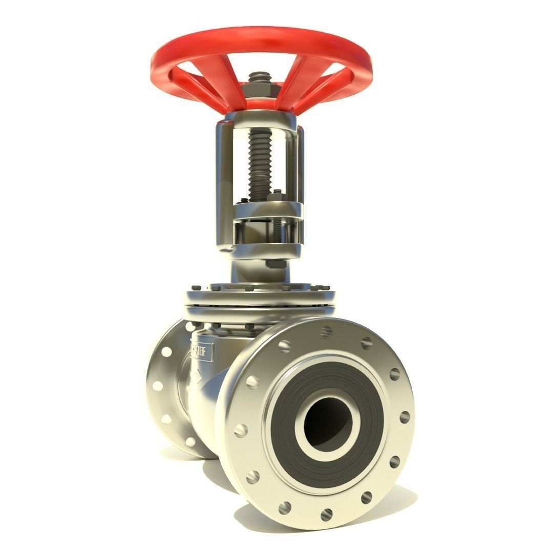 Realistic Globe Valve 3D model_6