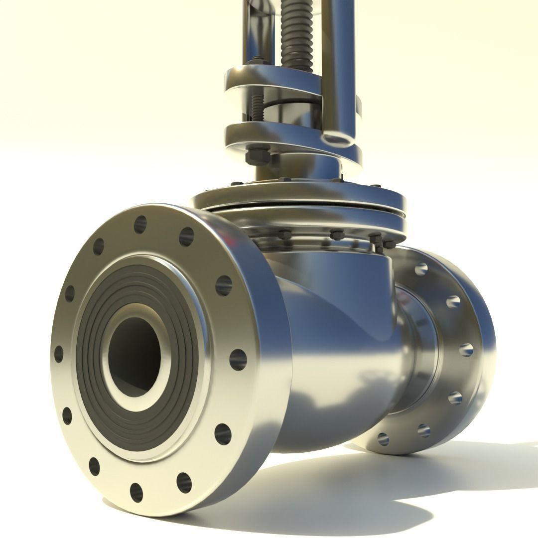 Realistic Globe Valve 3D model_3