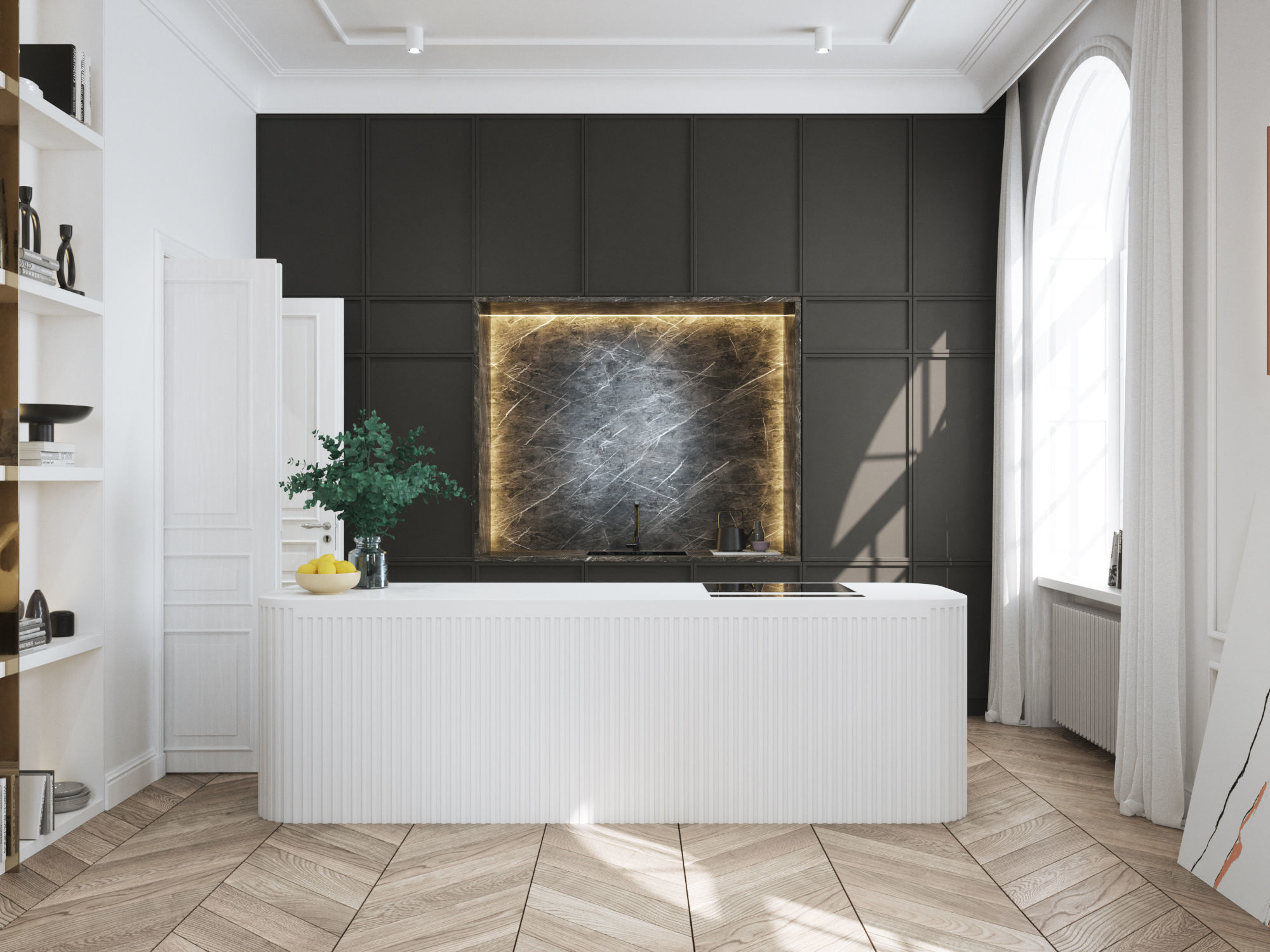Modern Classic Interior Scene for Cinema 4D and Octane Render 3D model_8