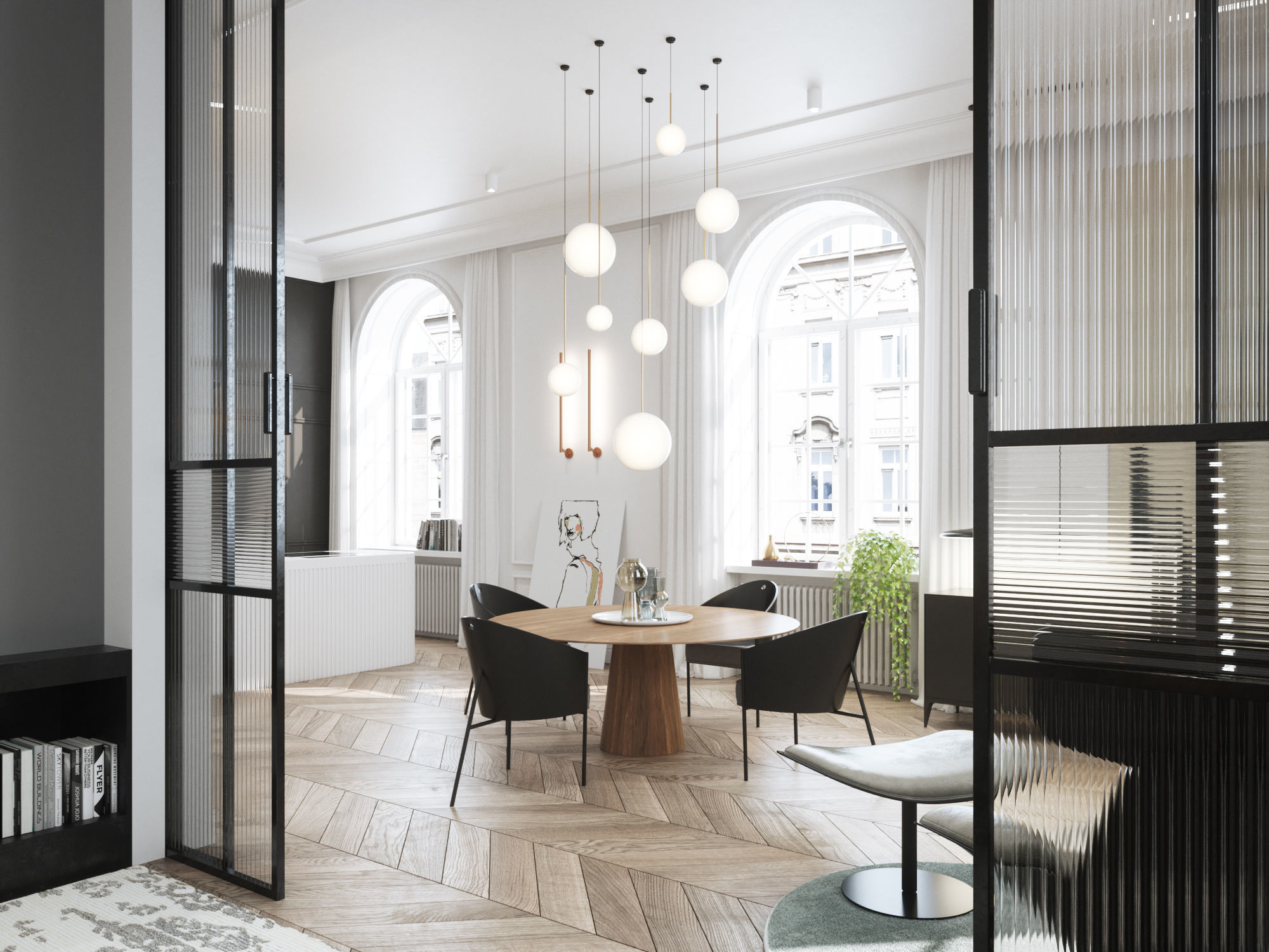 Modern Classic Interior Scene for Cinema 4D and Octane Render 3D model_6