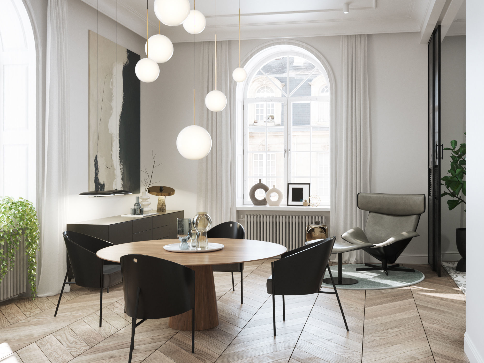 Modern Classic Interior Scene for Cinema 4D and Octane Render 3D model_3