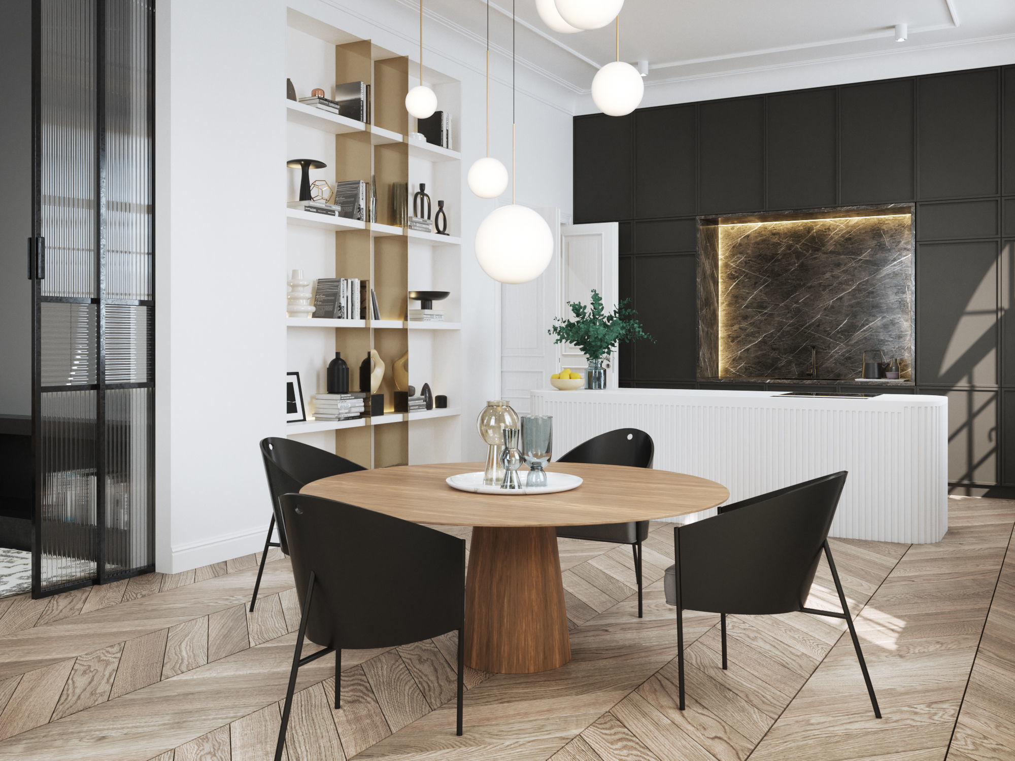Modern Classic Interior Scene for Cinema 4D and Octane Render 3D model_2