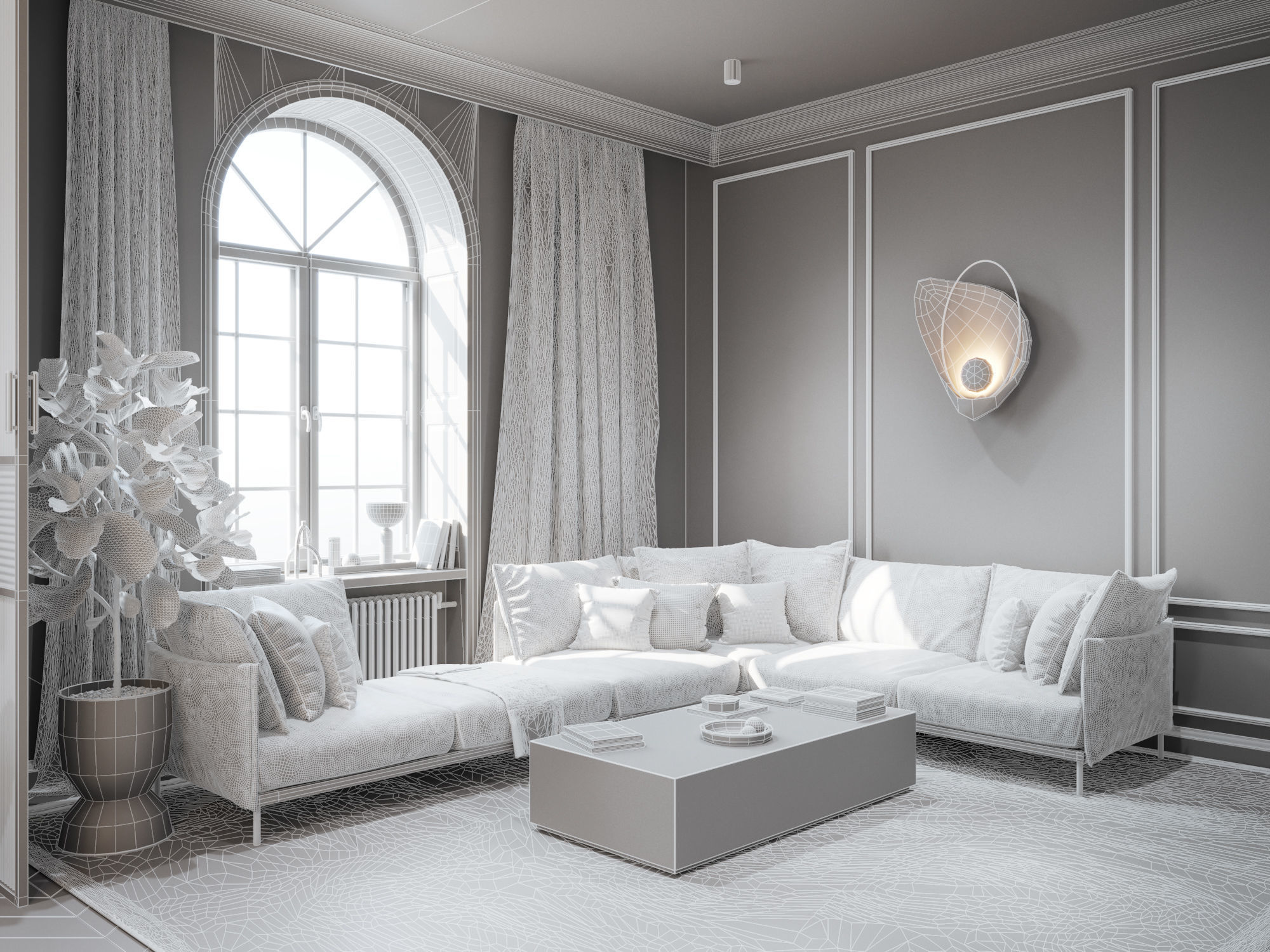 Modern Classic Interior Scene for Cinema 4D and Octane Render 3D model_19