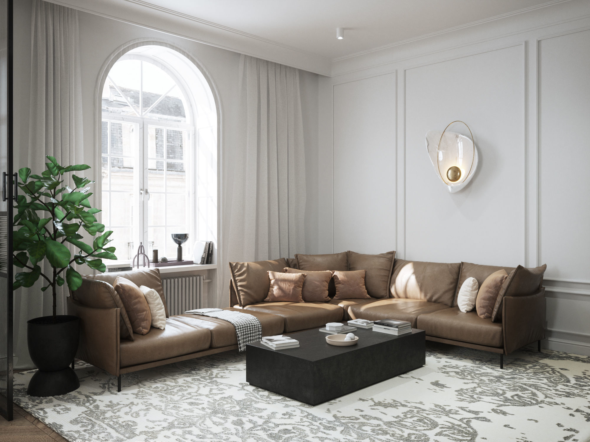 Modern Classic Interior Scene for Cinema 4D and Octane Render 3D model_5