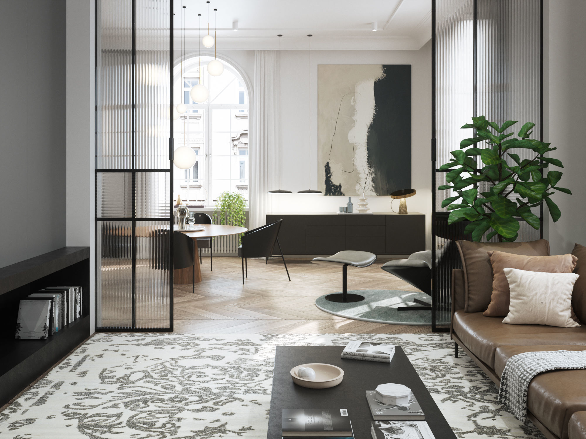 Modern Classic Interior Scene for Cinema 4D and Octane Render 3D model_29