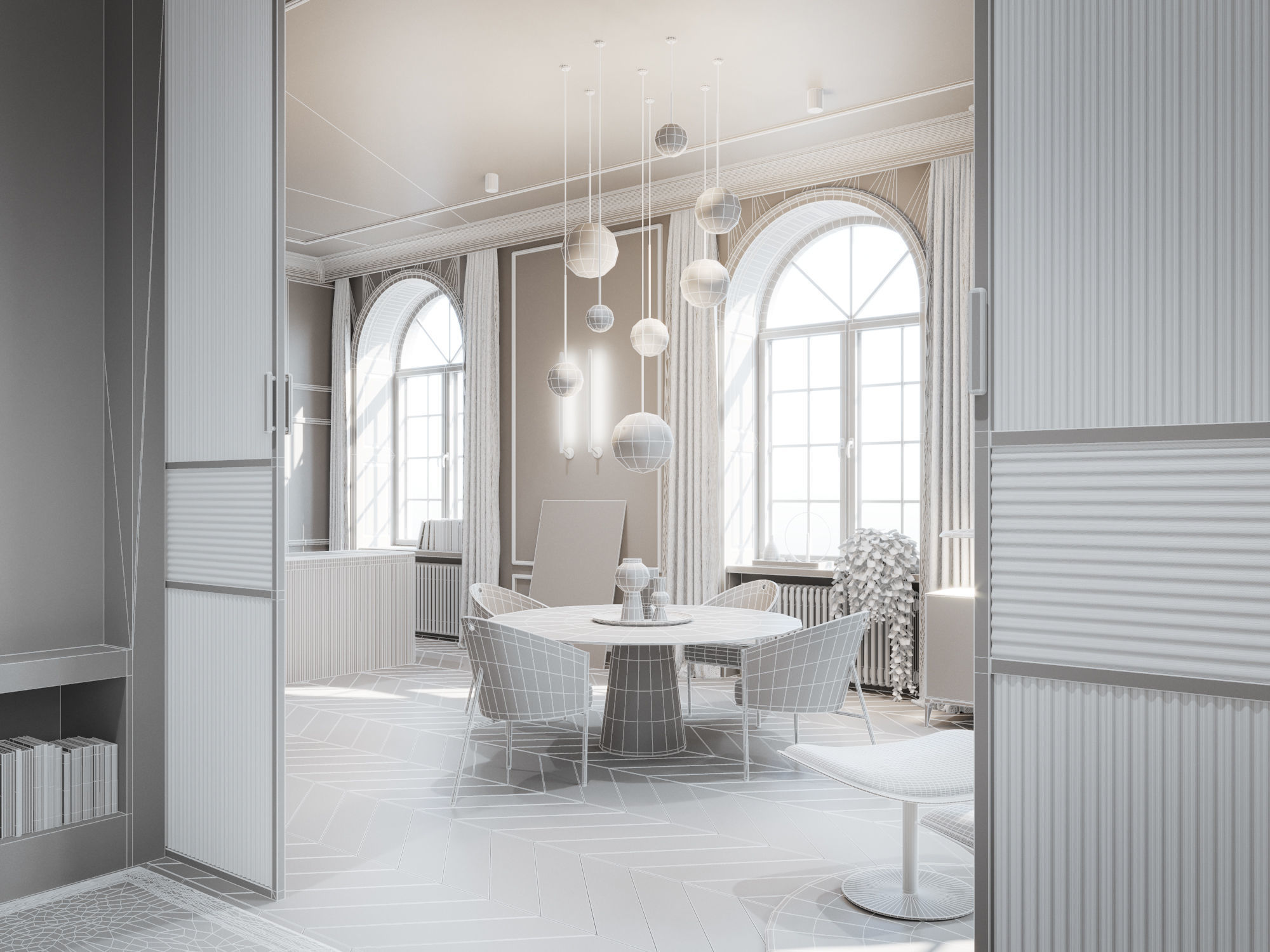 Modern Classic Interior Scene for Cinema 4D and Octane Render 3D model_20