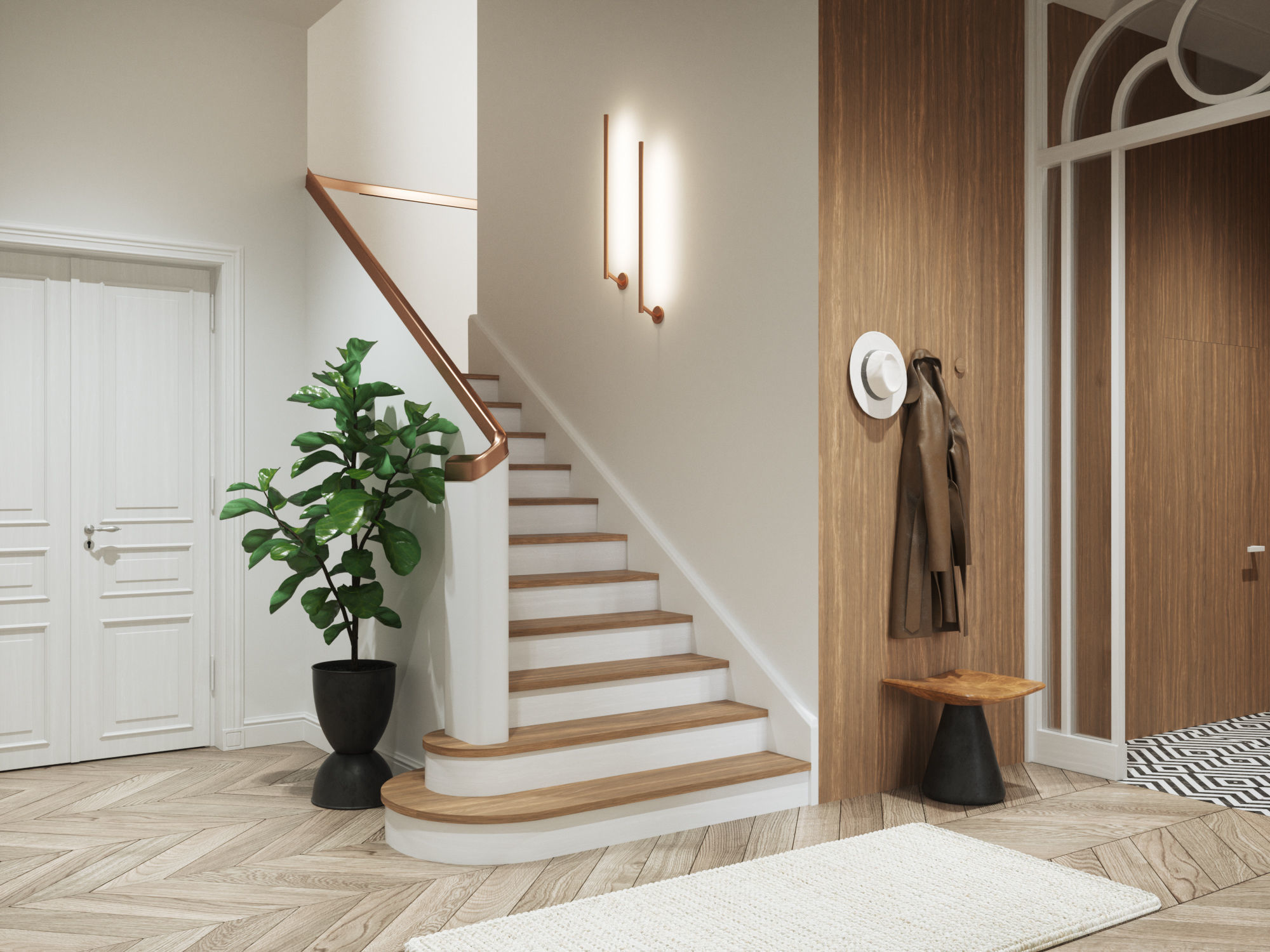 Modern Classic Interior Scene for Cinema 4D and Octane Render 3D model_12