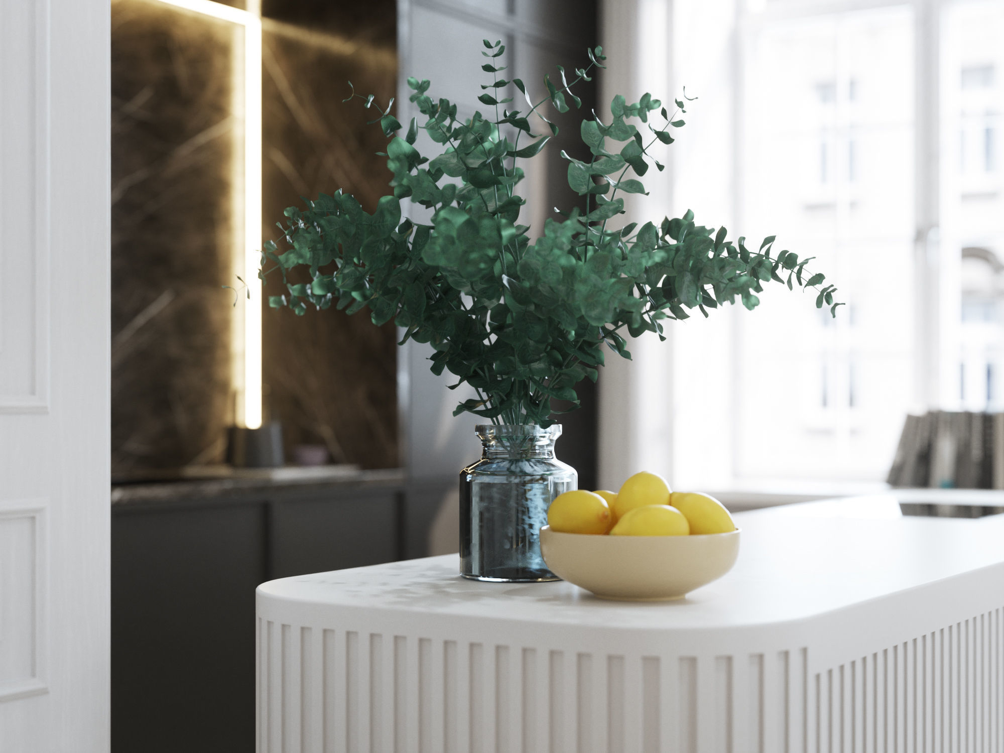 Modern Classic Interior Scene for Cinema 4D and Octane Render 3D model_10