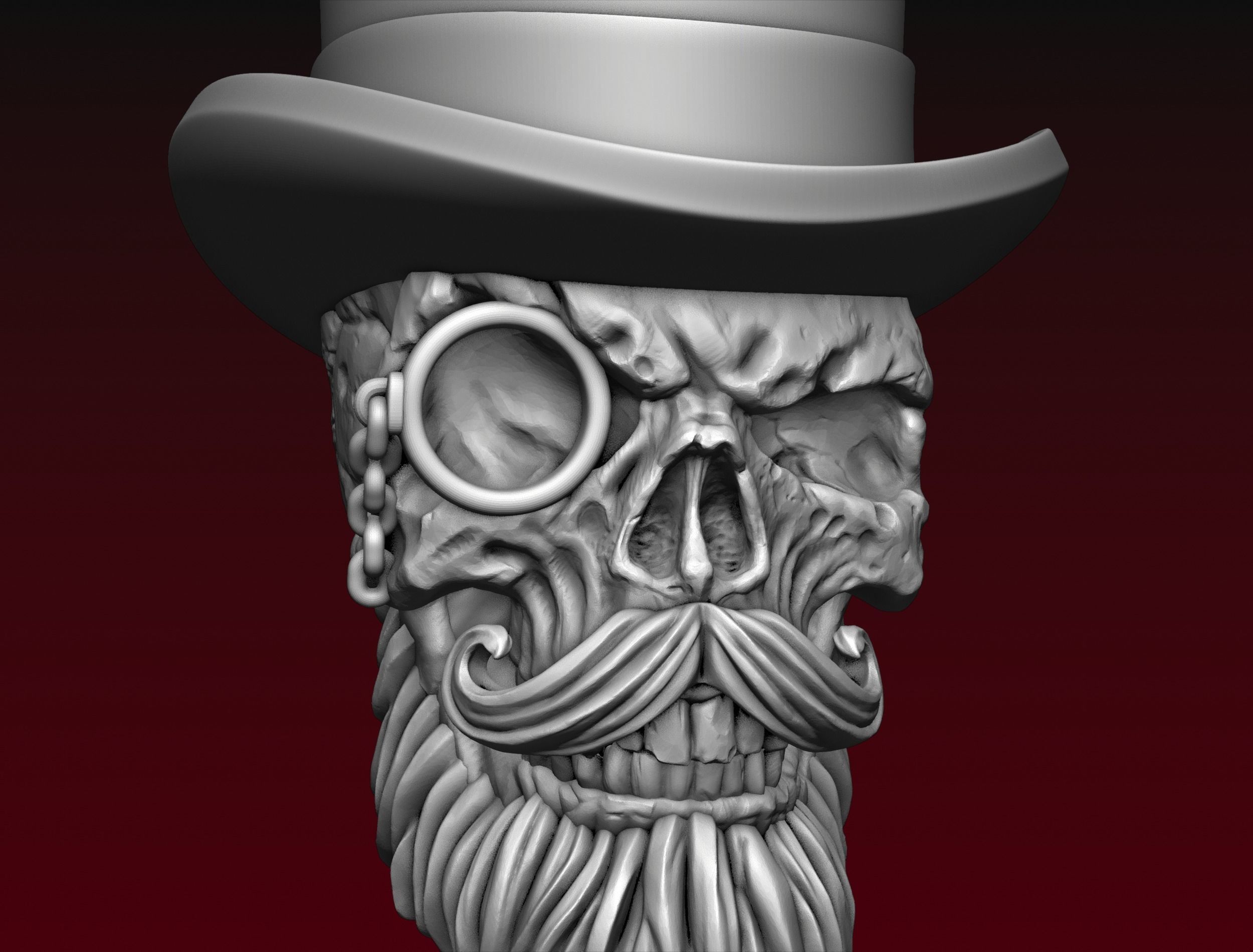 Skull Top Hat 3D print model_20