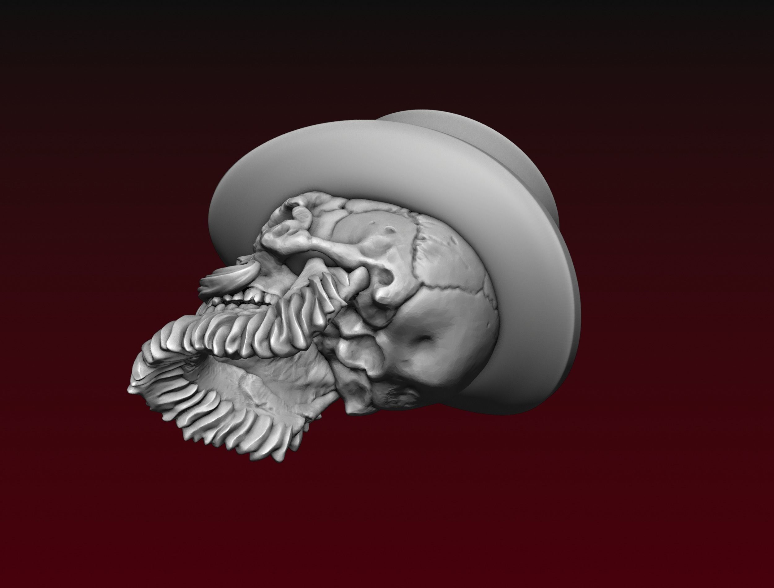 Skull Top Hat 3D print model_13