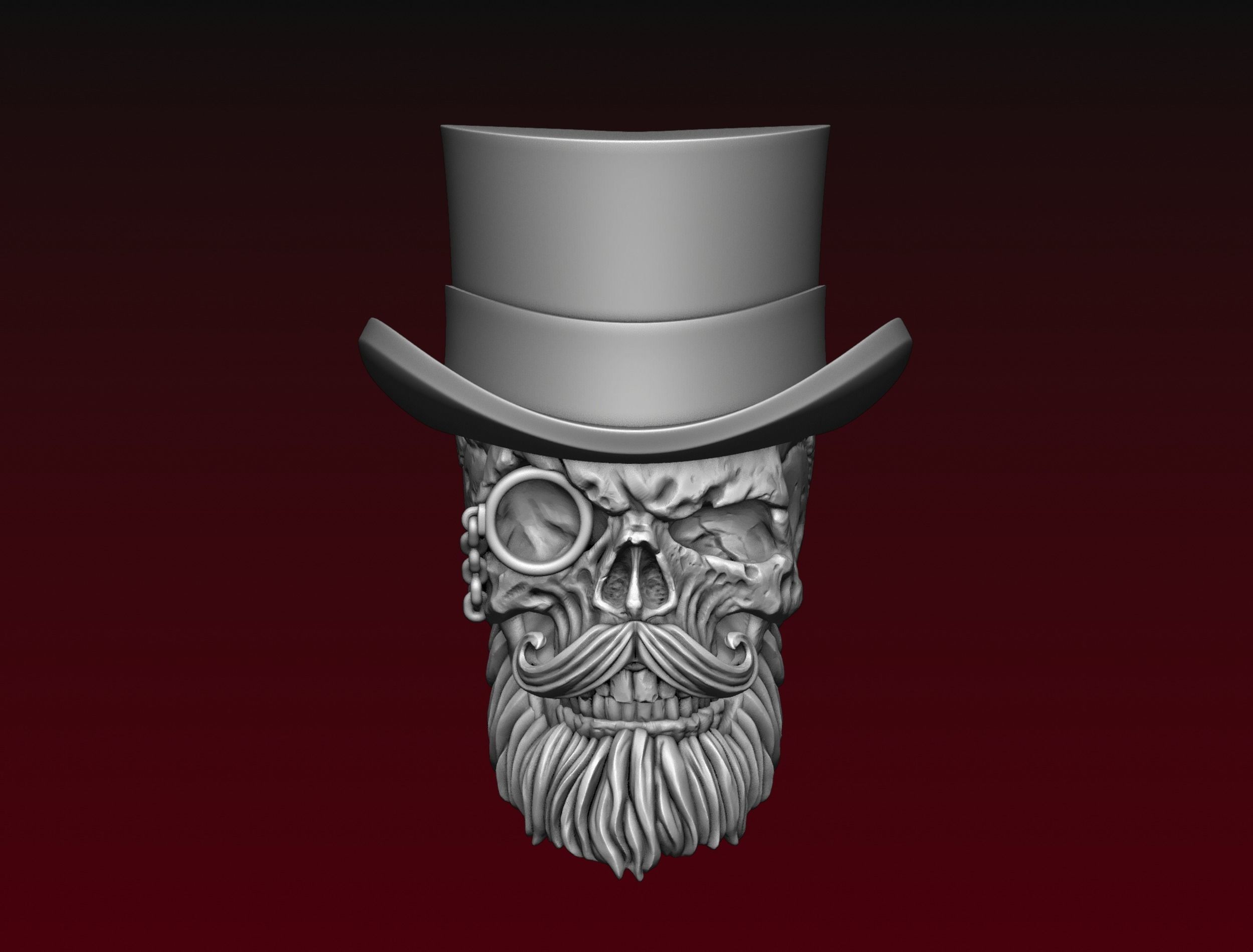 Skull Top Hat 3D print model_14