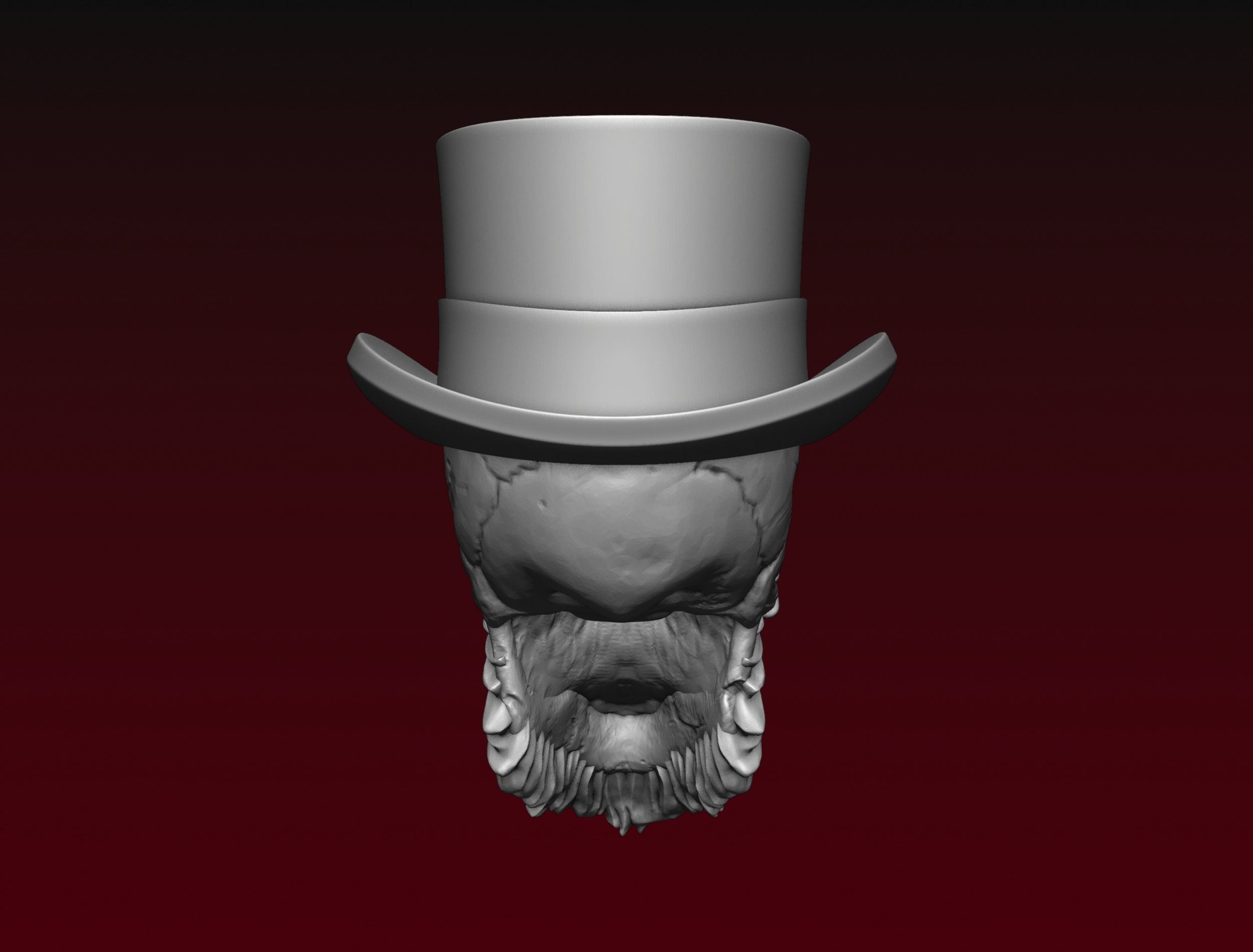 Skull Top Hat 3D print model_6
