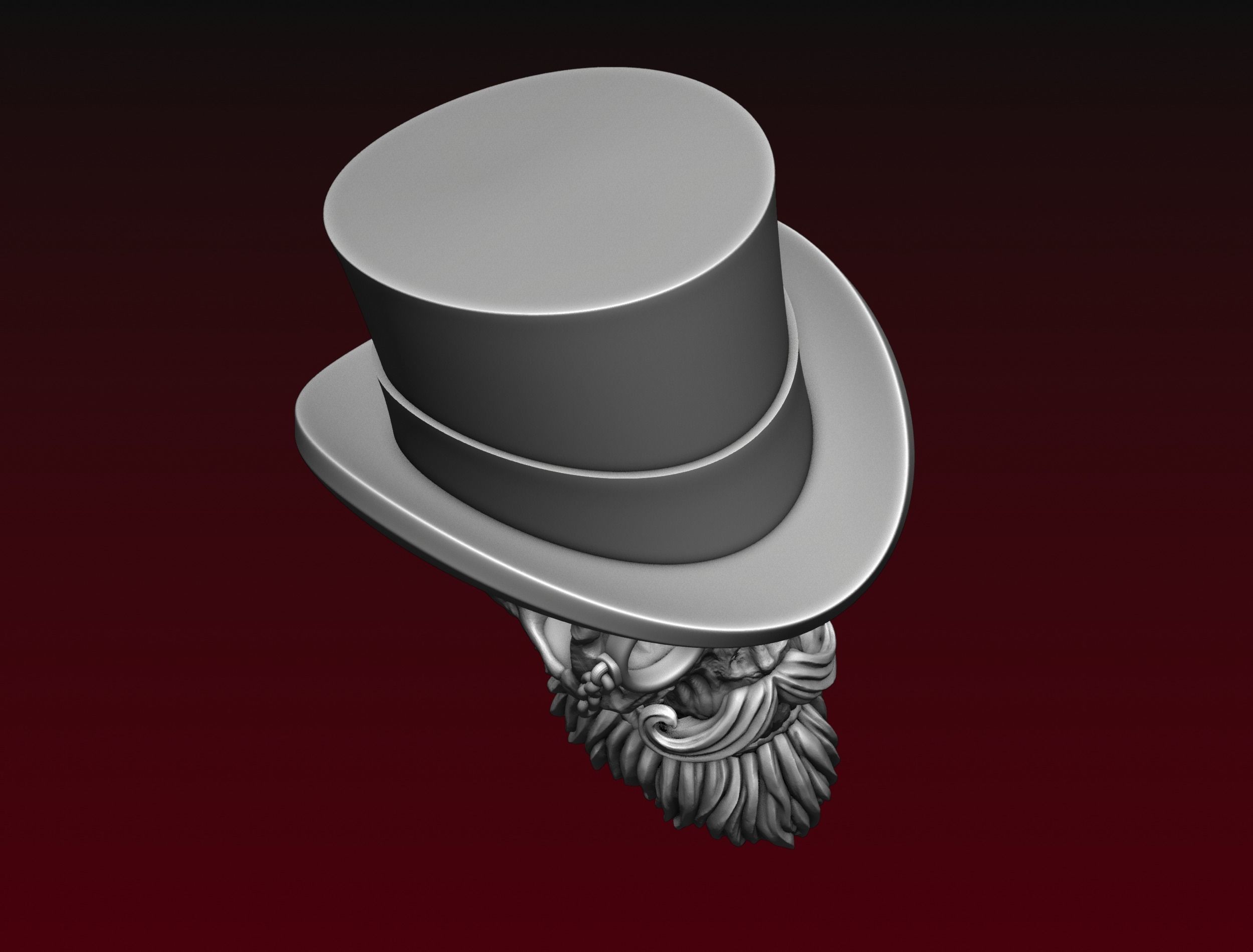 Skull Top Hat 3D print model_11