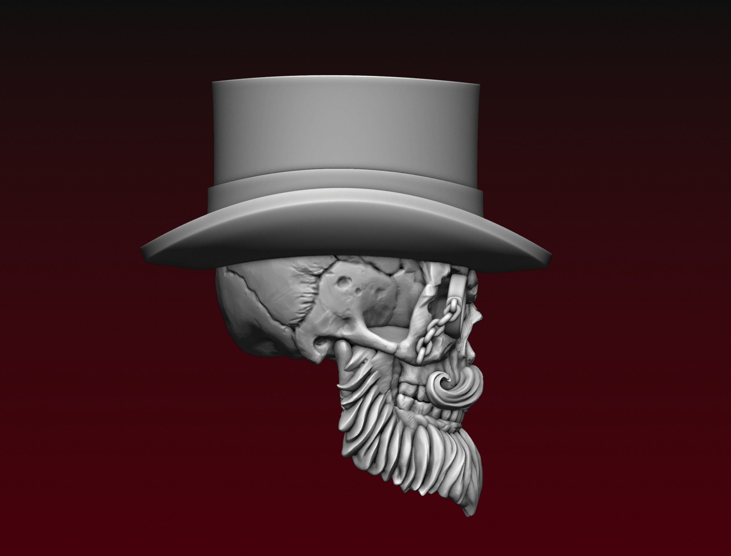 Skull Top Hat 3D print model_17