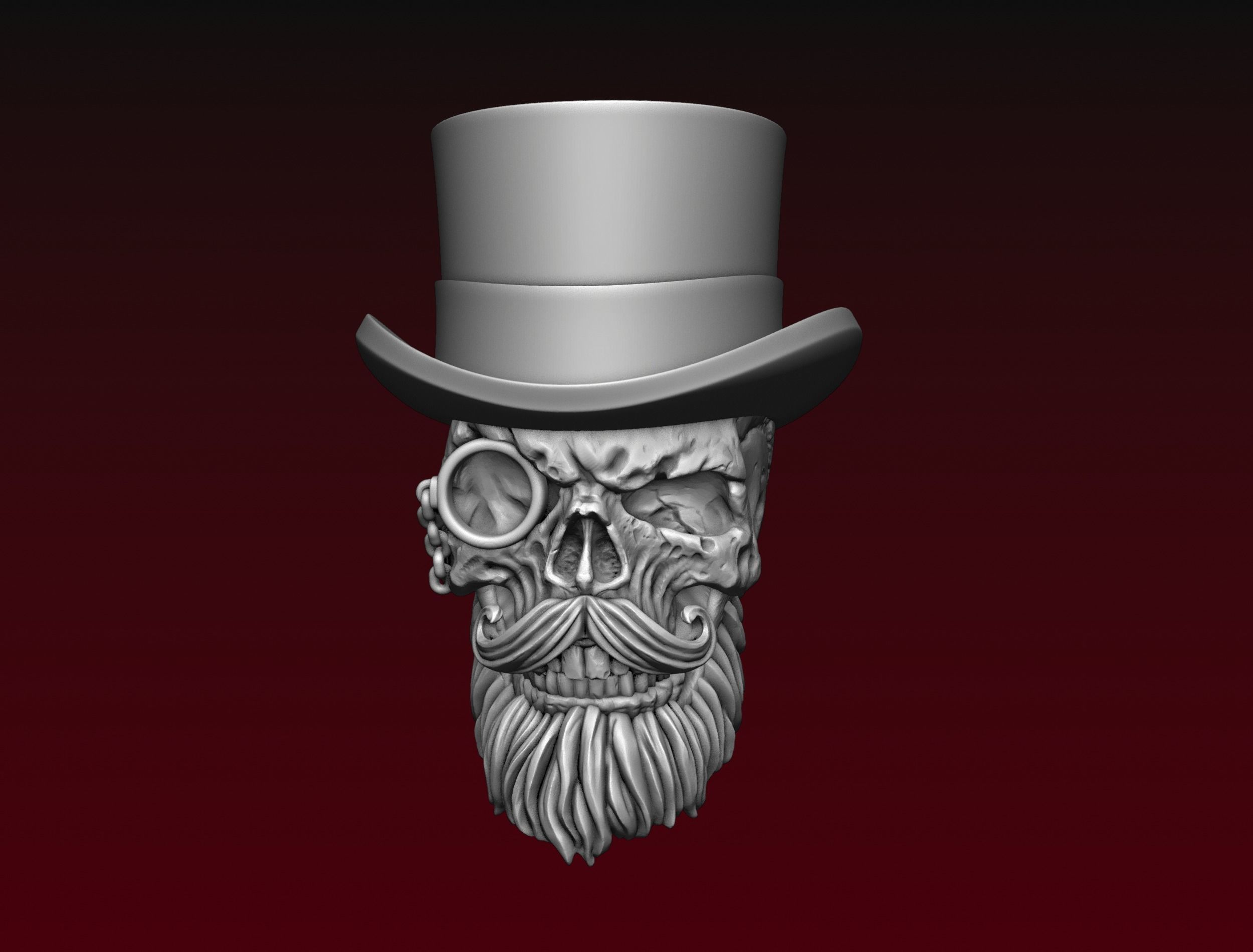 Skull Top Hat 3D print model_2