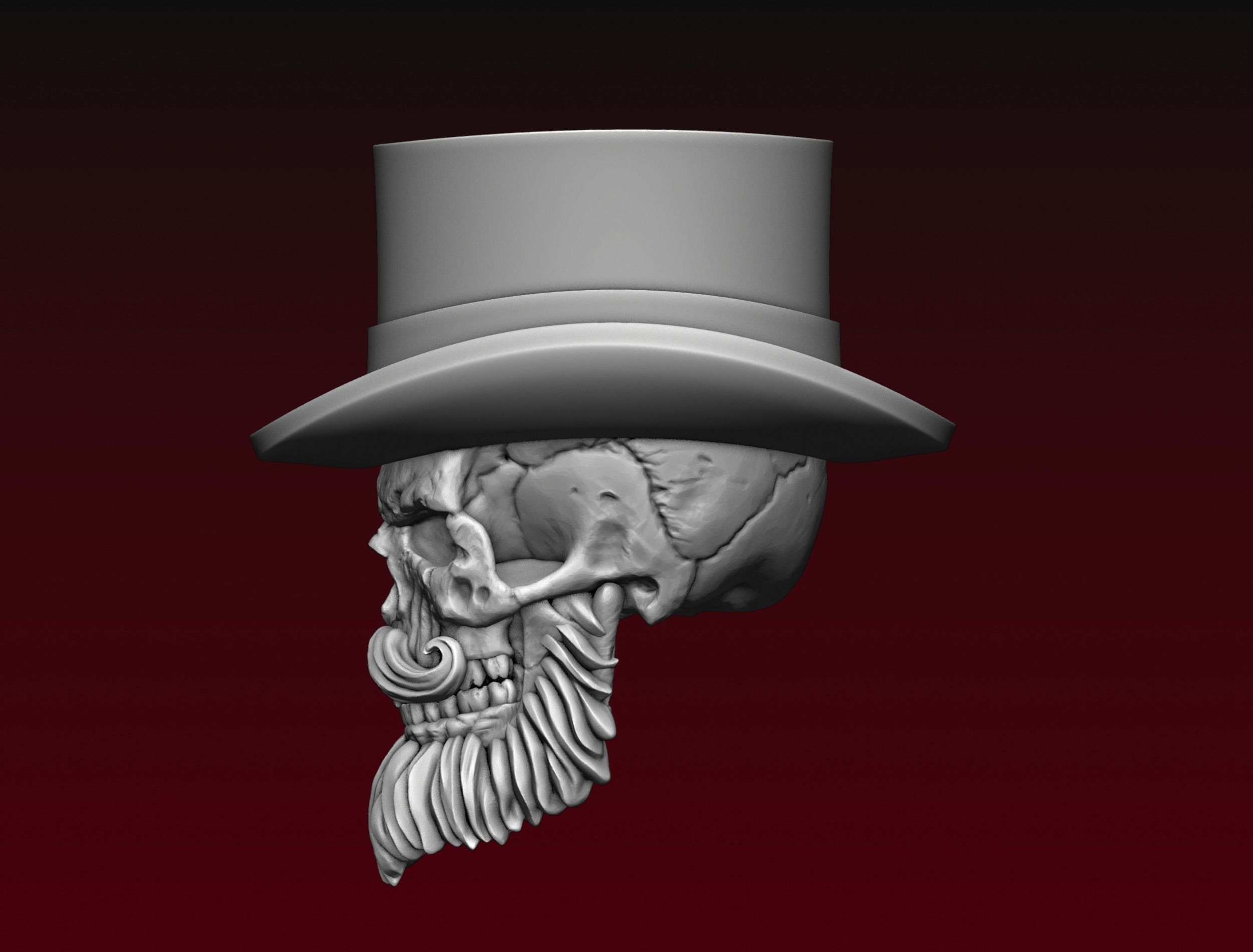 Skull Top Hat 3D print model_15