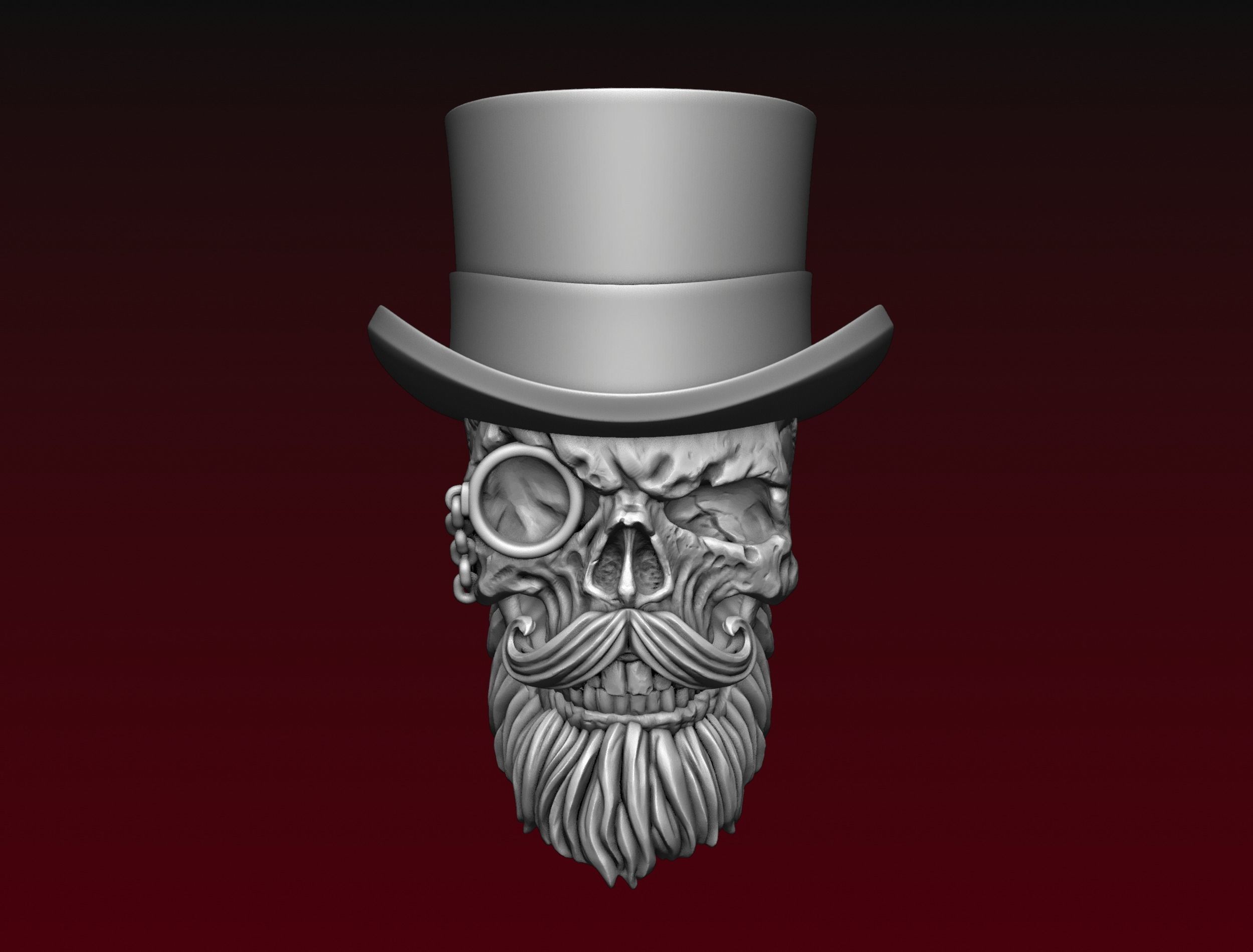 Skull Top Hat 3D print model_10
